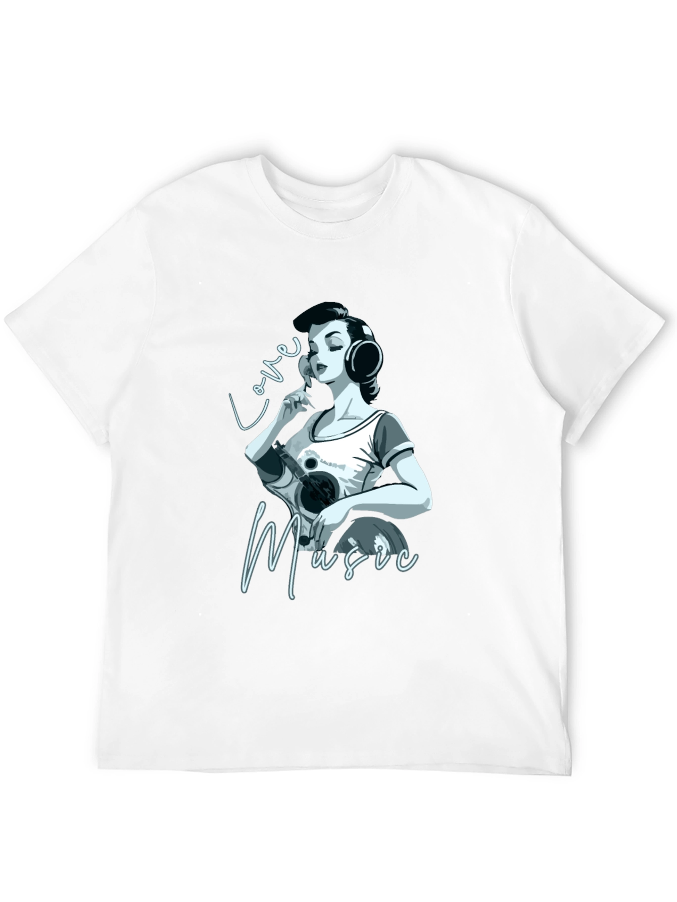 Love Music Graphic Black T-Shirt