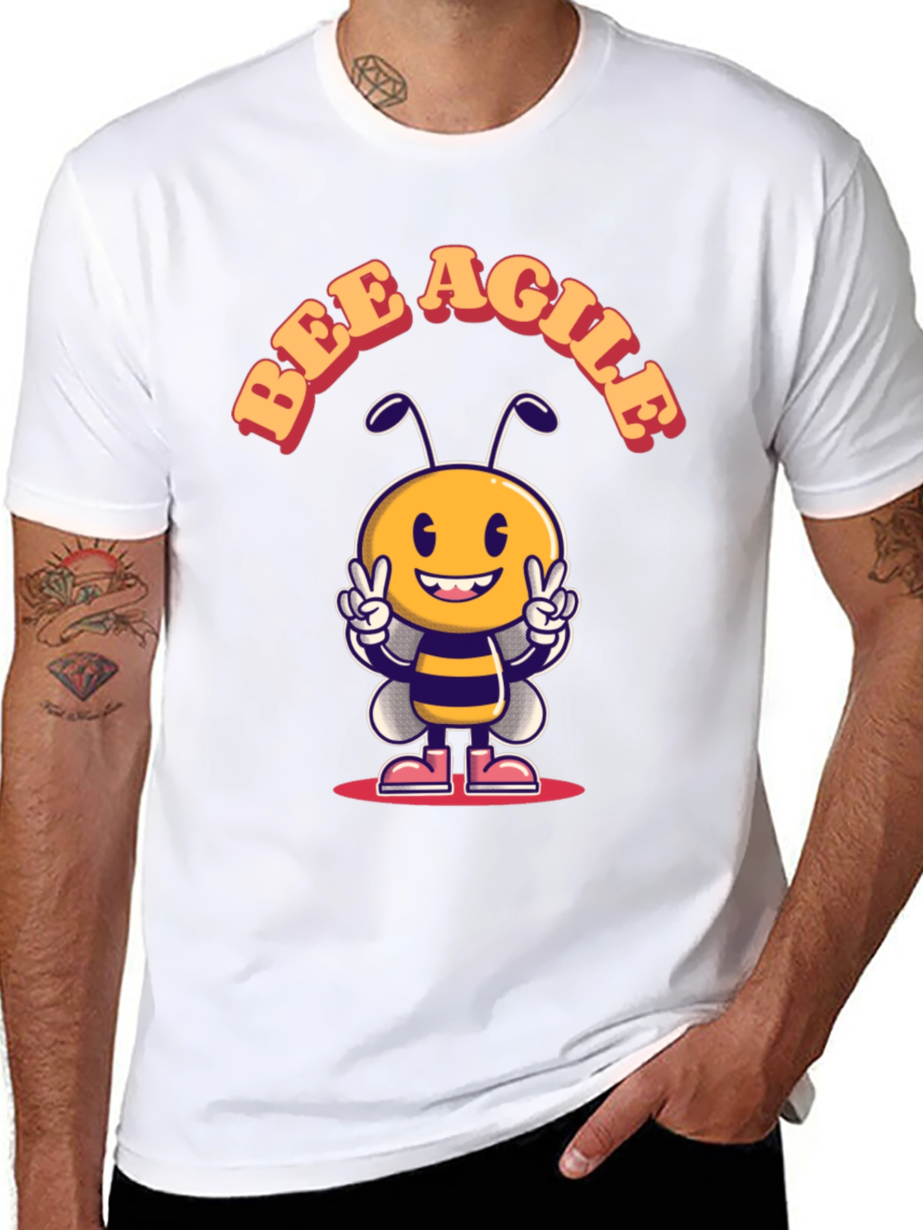 Bee Agile T-Shirt - Cute Cartoon Bee Design
