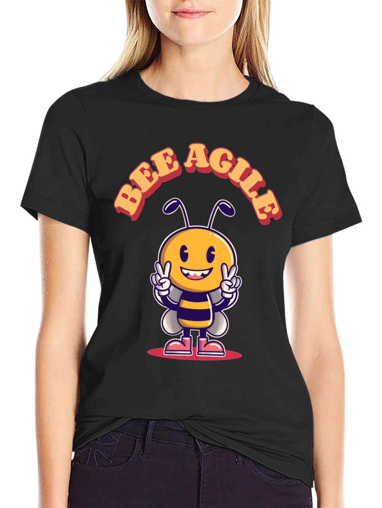 Bee Agile T-Shirt - Cute Cartoon Bee Design