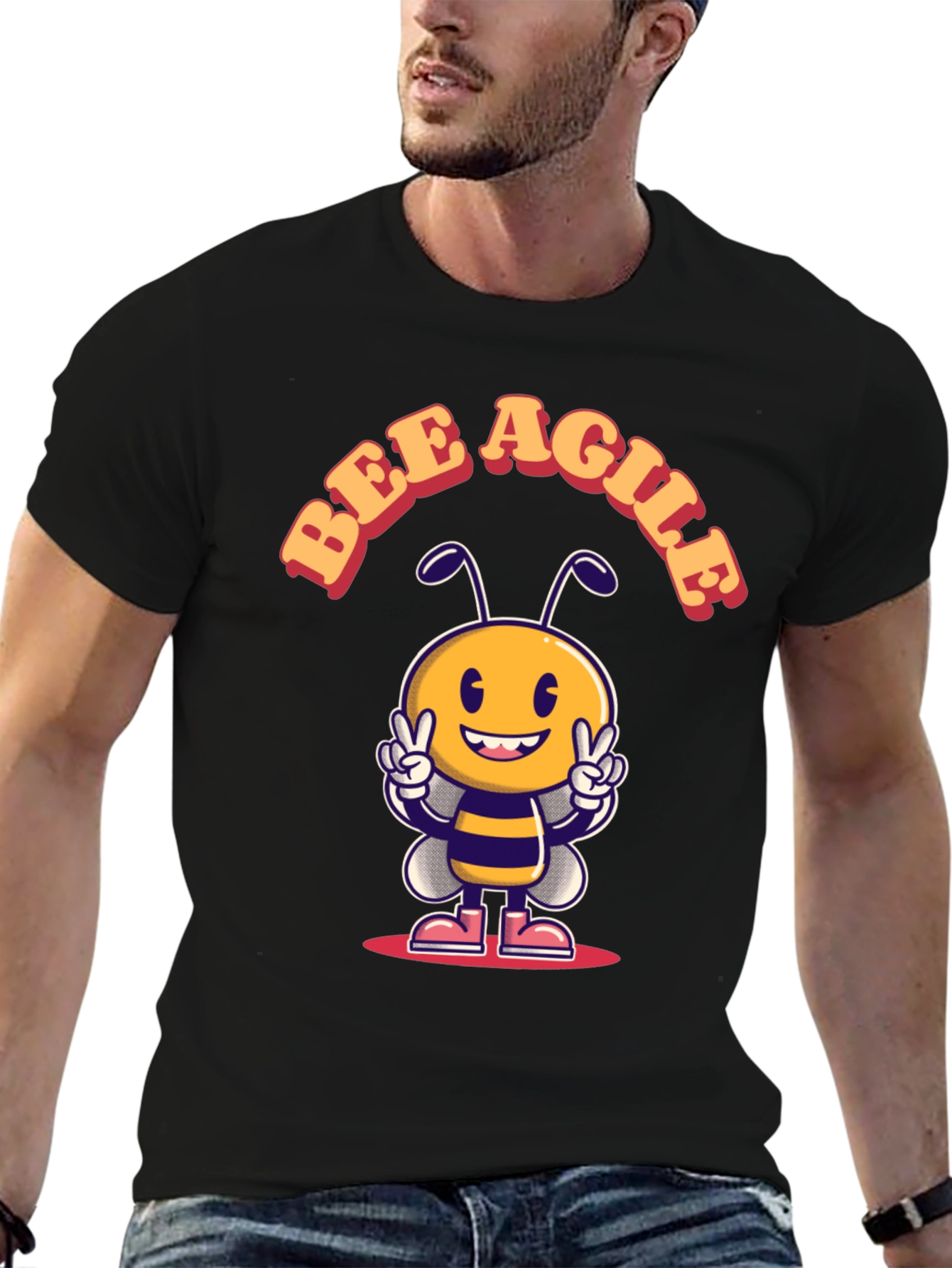 Bee Agile T-Shirt - Cute Cartoon Bee Design
