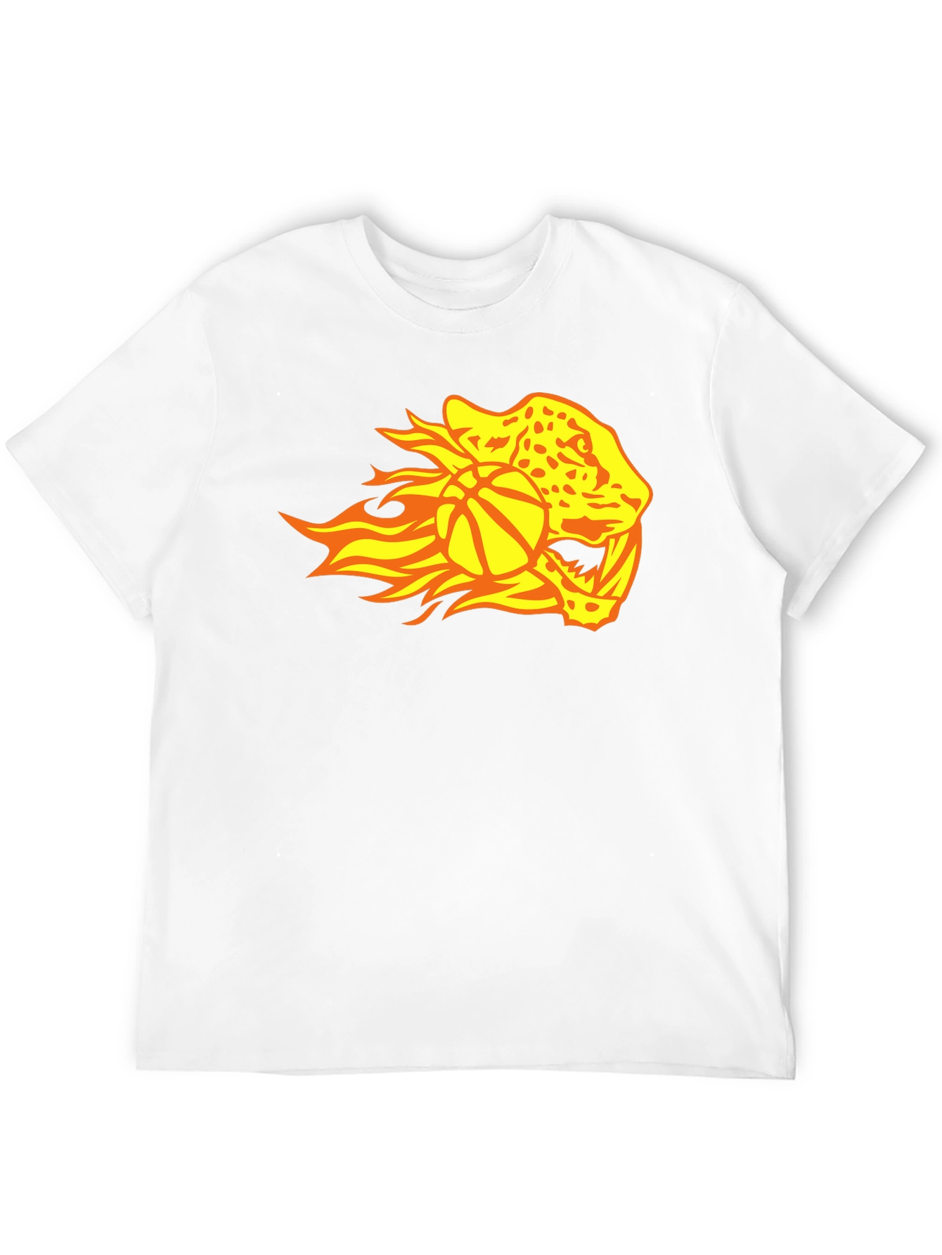 Flaming Leopard Basketball Graphic T-Shirt