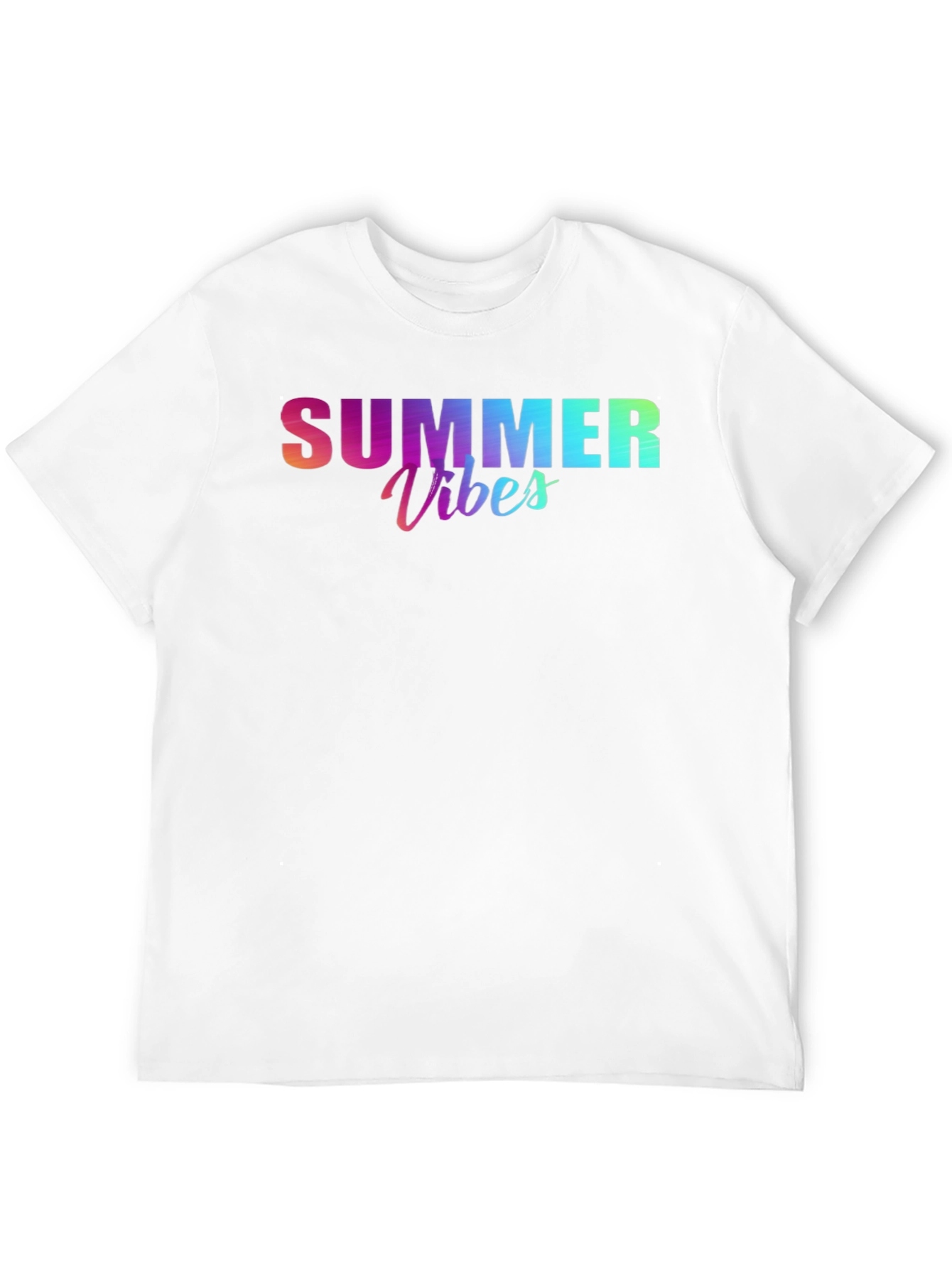 Summer Vibes Graphic Tee - Black Cotton T-Shirt