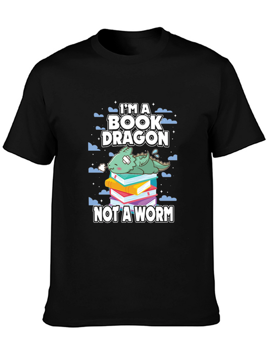 Book Dragon T-Shirt - Readers Fantasy Lovers Tee