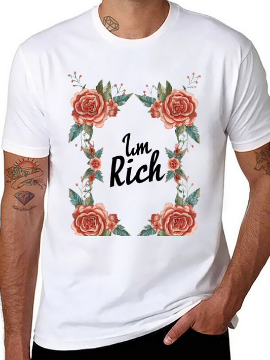 Im Rich Floral Graphic Black T-Shirt