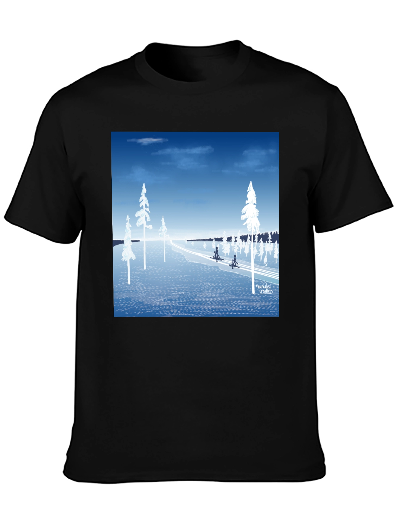Winter Landscape Tee: Nordic Skiing Design