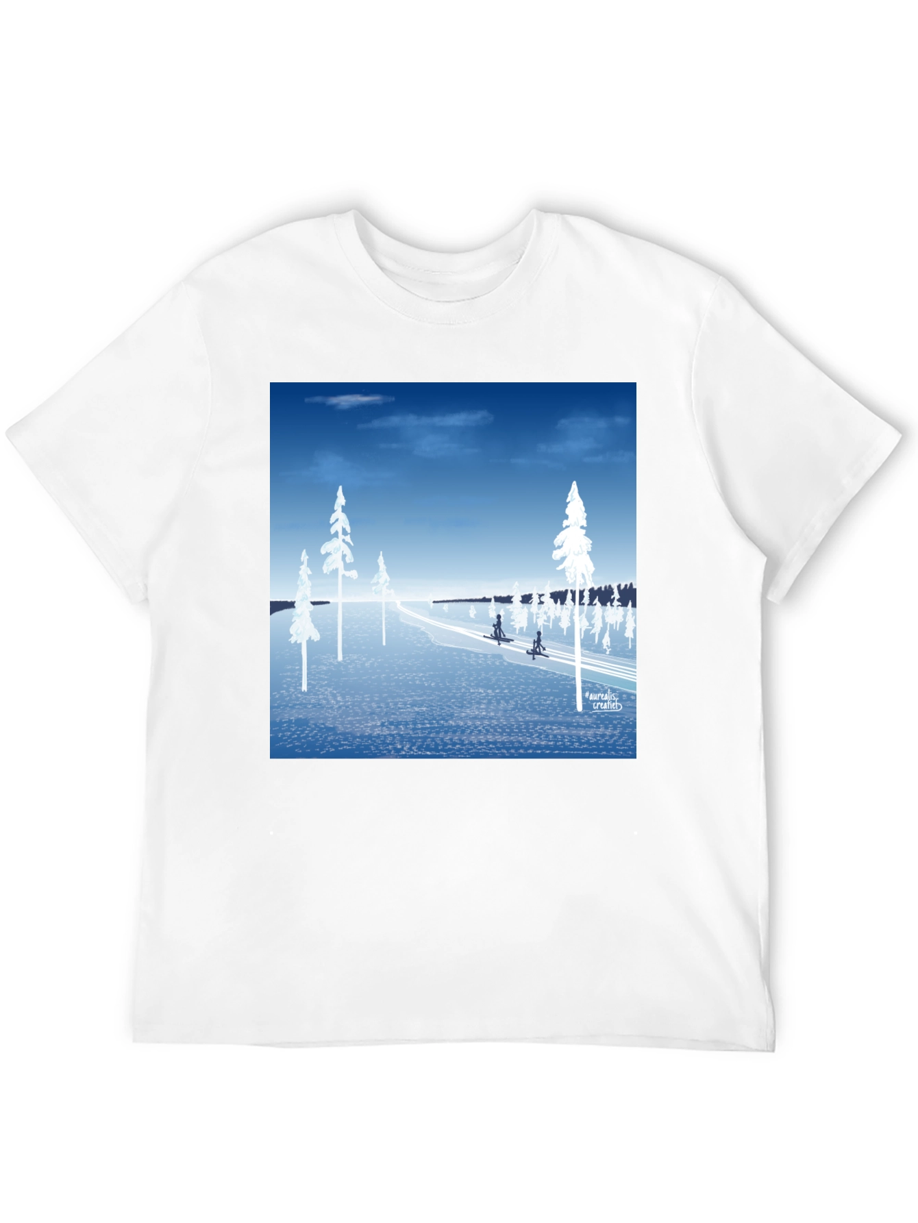 Winter Landscape Tee: Nordic Skiing Design