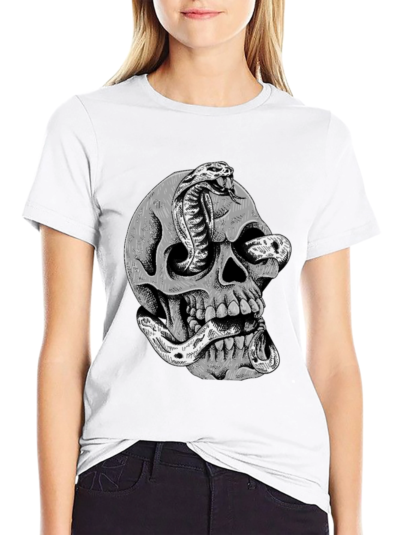 Skull & Cobra Graphic T-Shirt - Edgy Streetwear