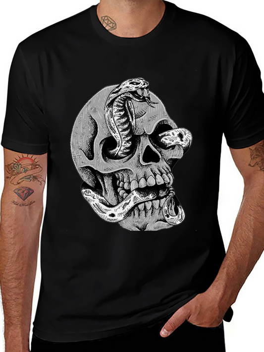 Skull & Cobra Graphic T-Shirt - Edgy Streetwear