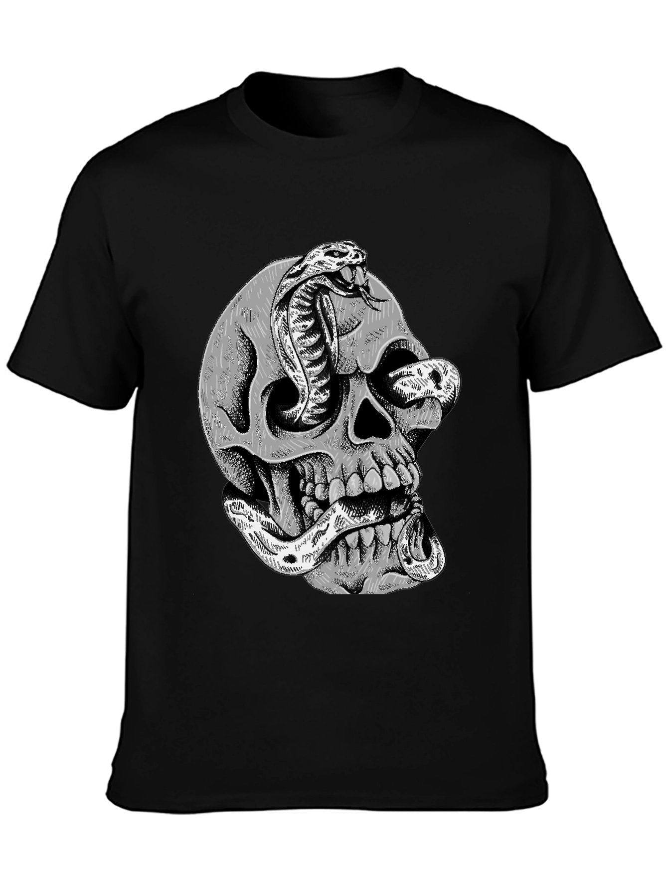 Skull & Cobra Graphic T-Shirt - Edgy Streetwear