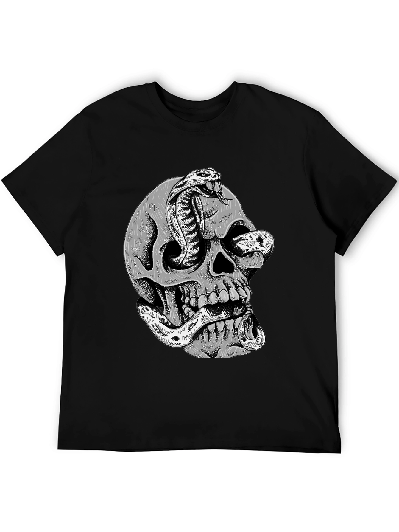 Skull & Cobra Graphic T-Shirt - Edgy Streetwear