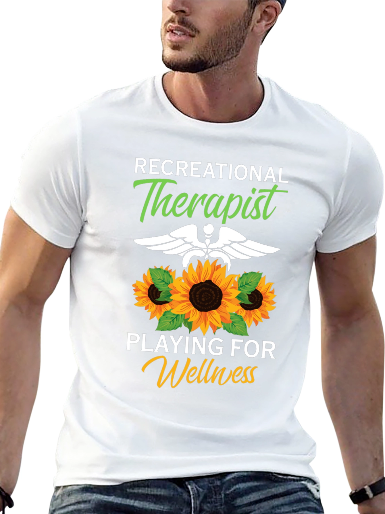 Recreational Therapist Sunflower Graphic T-Shirt