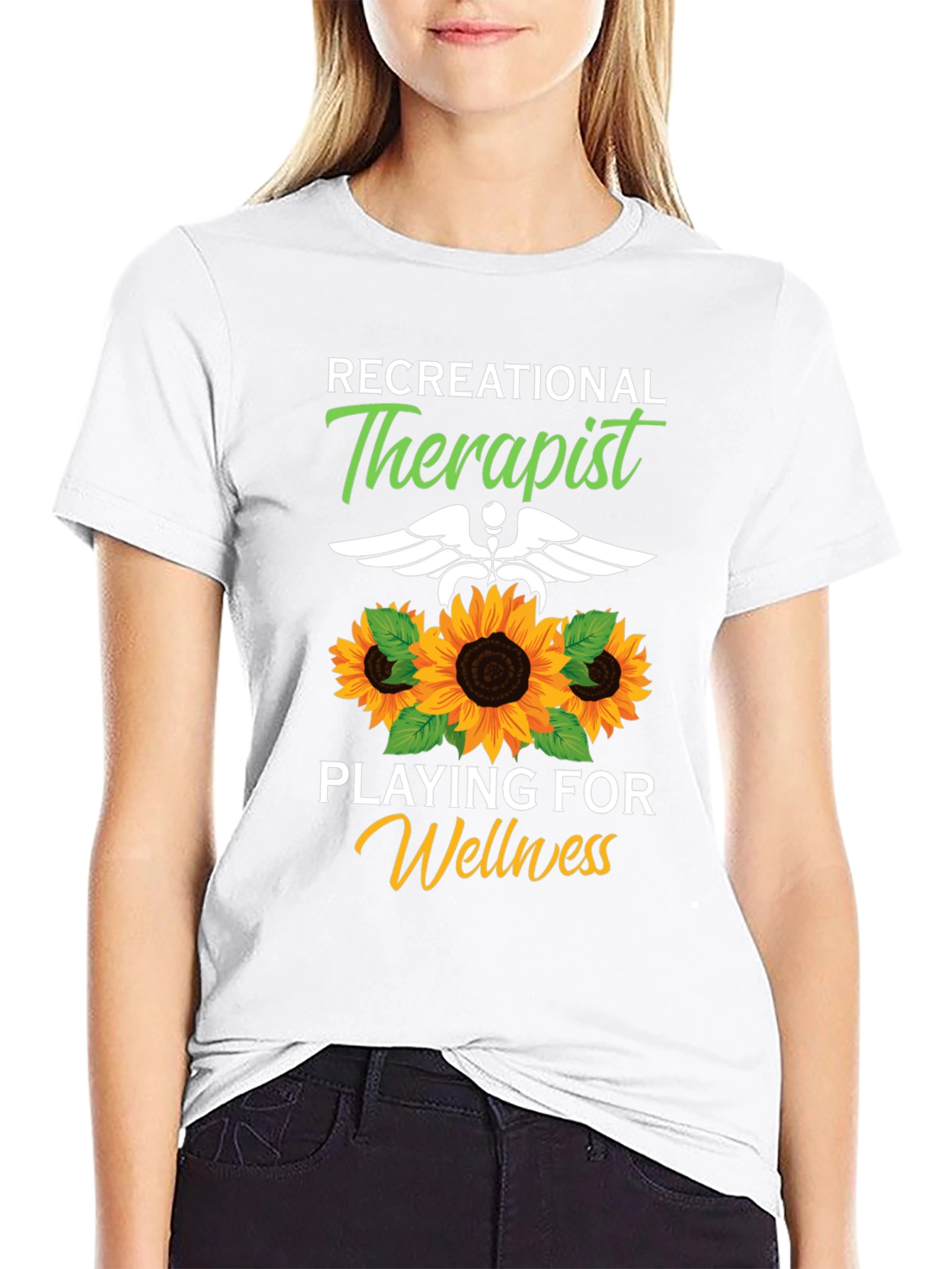 Recreational Therapist Sunflower Graphic T-Shirt
