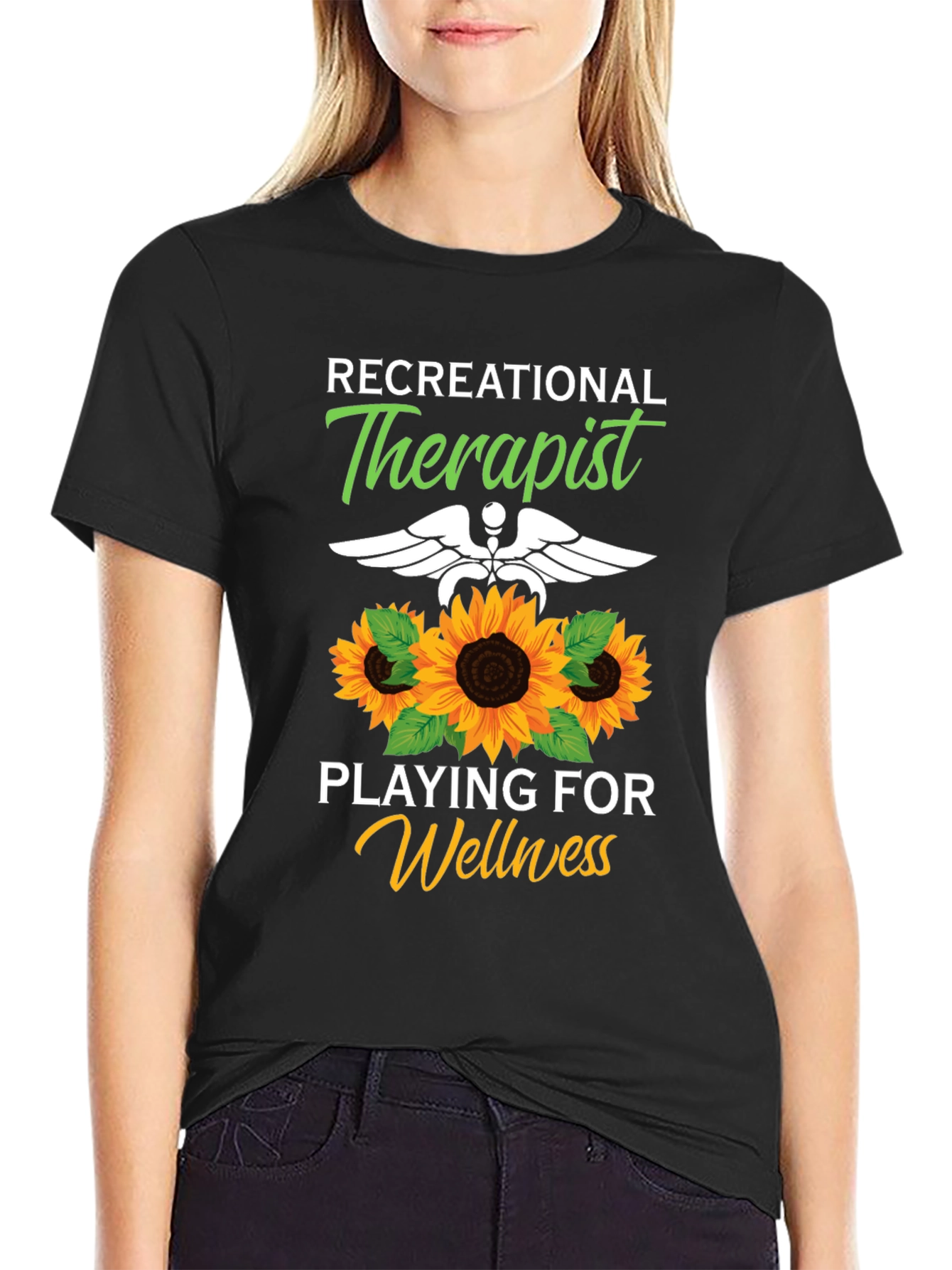 Recreational Therapist Sunflower Graphic T-Shirt
