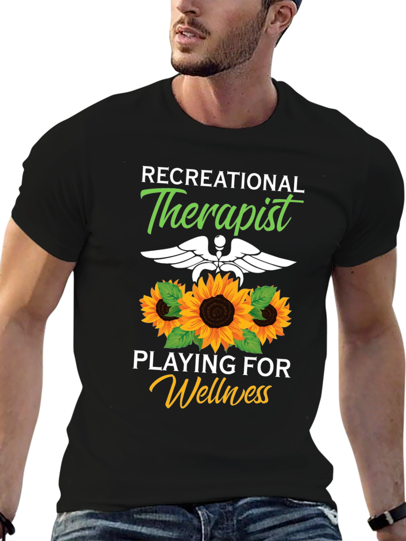 Recreational Therapist Sunflower Graphic T-Shirt