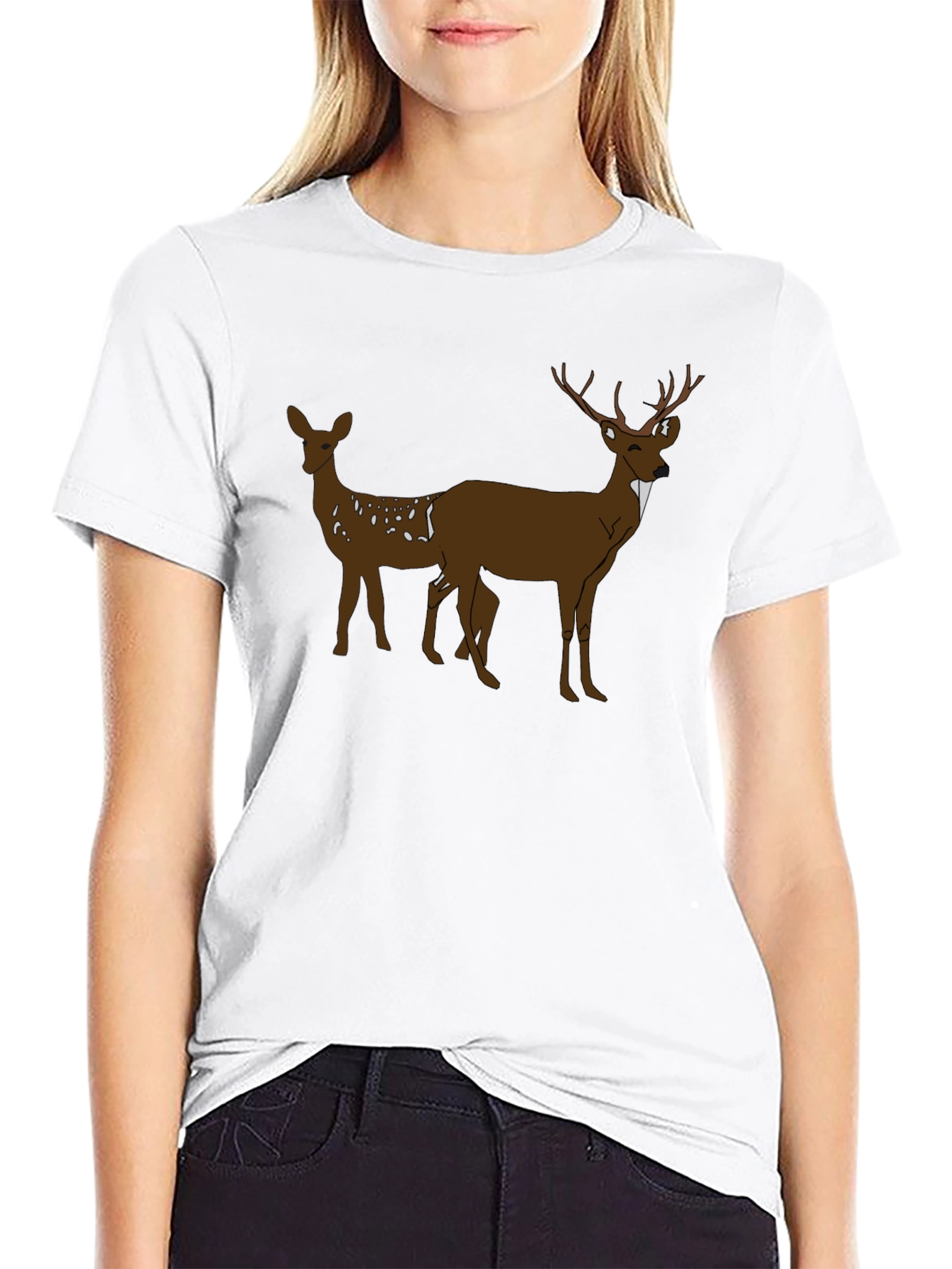 Deer Graphic Black T-Shirt - Mens Casual Tee