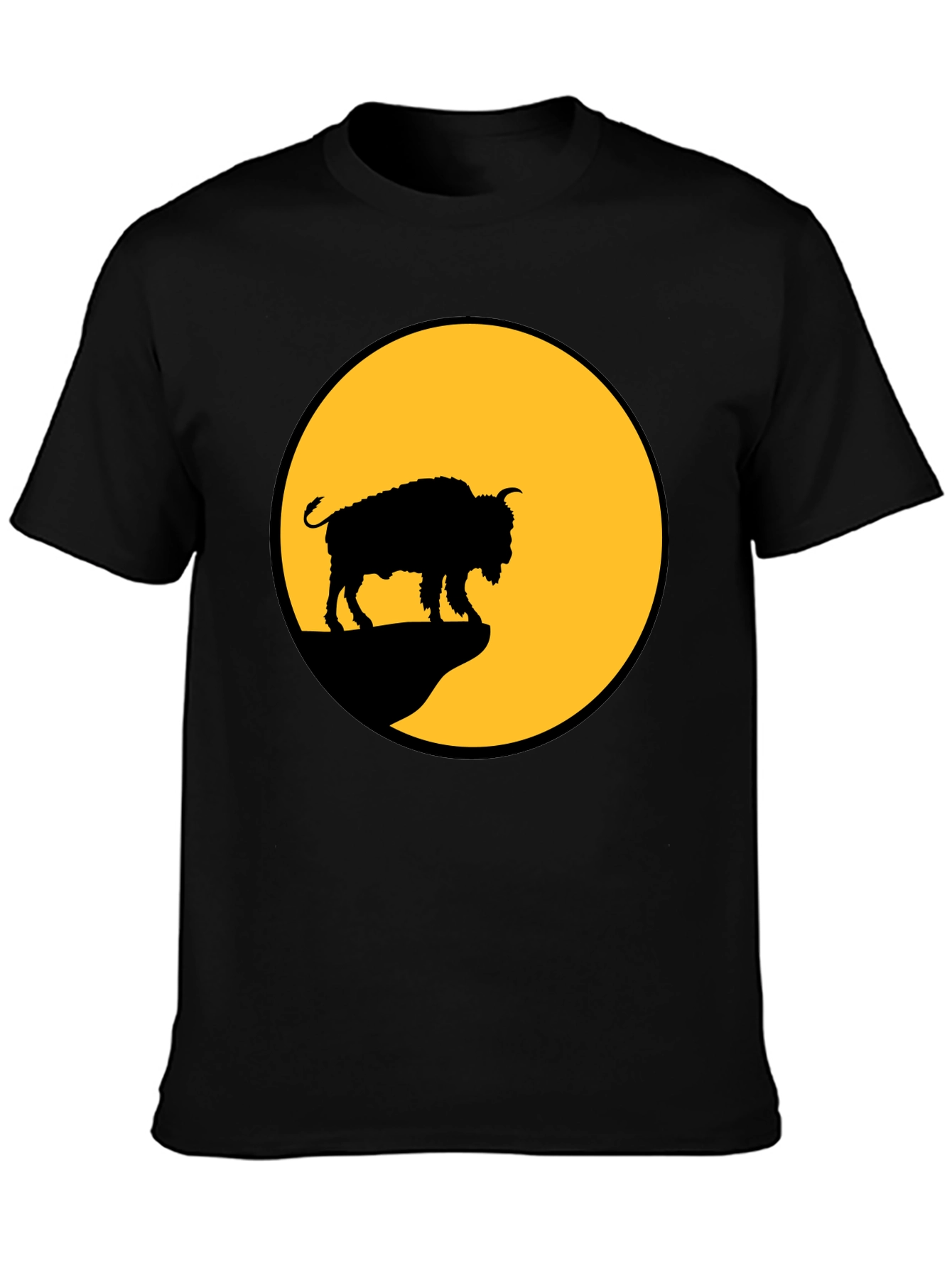 Bison Silhouette T-Shirt - Black Tee