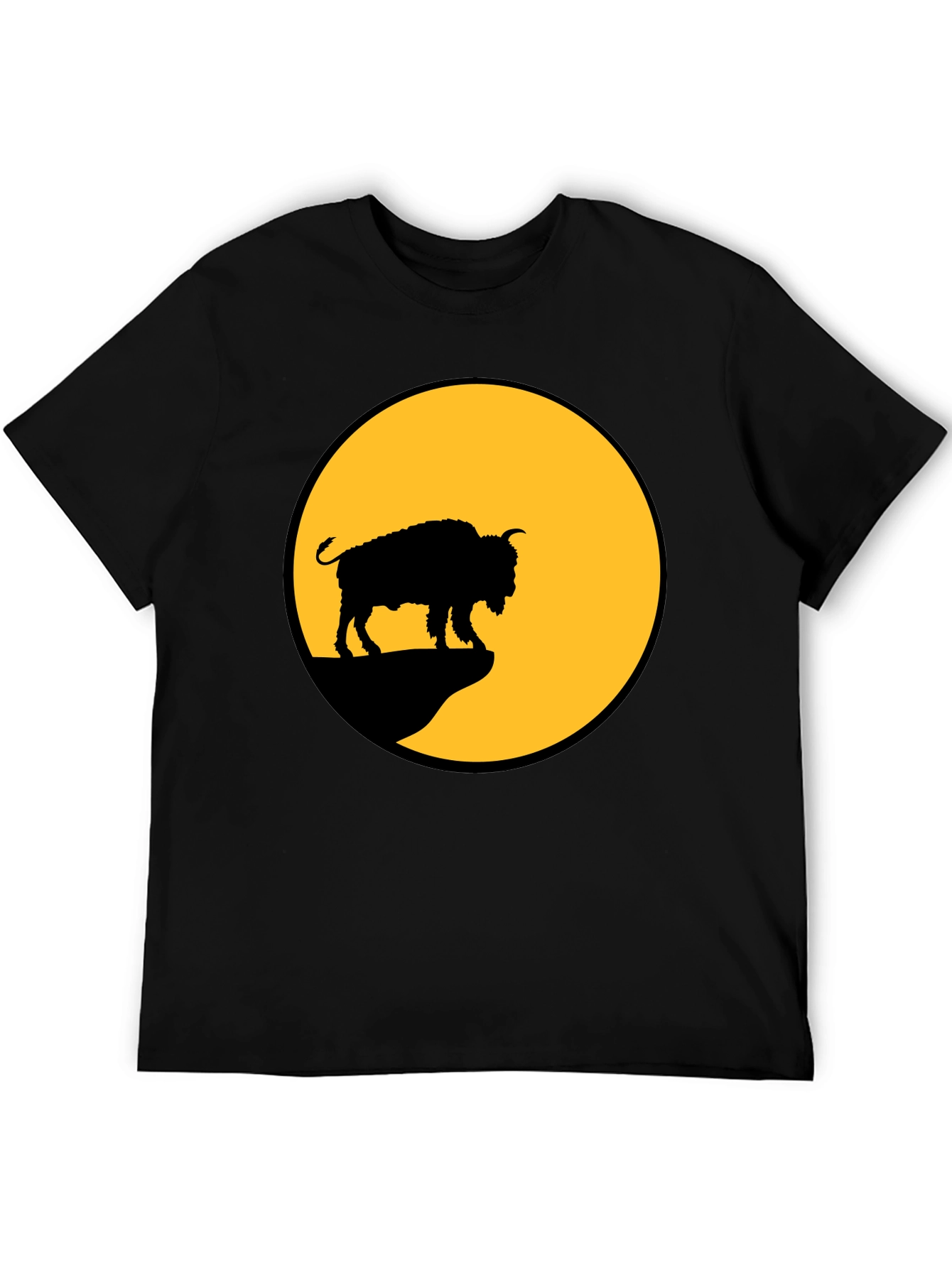 Bison Silhouette T-Shirt - Black Tee