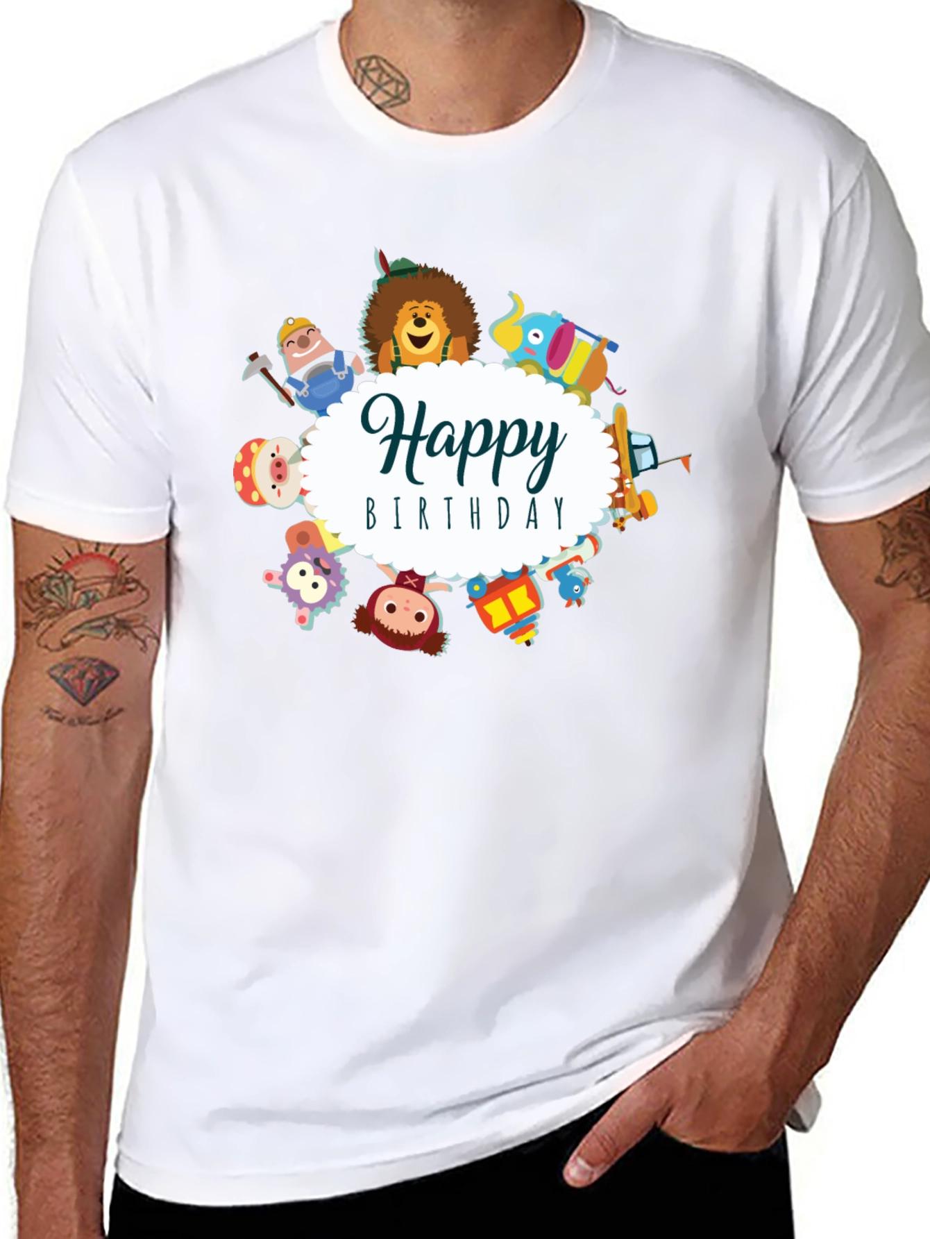 Happy Birthday Cartoon Character T-Shirt