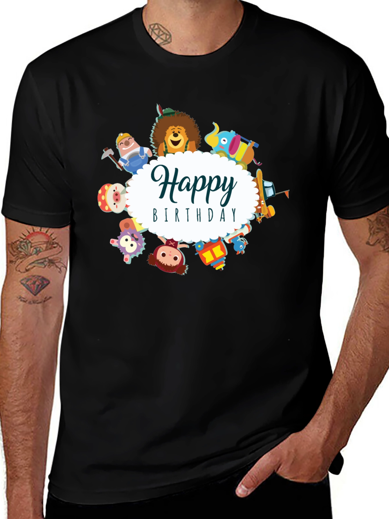 Happy Birthday Cartoon Character T-Shirt
