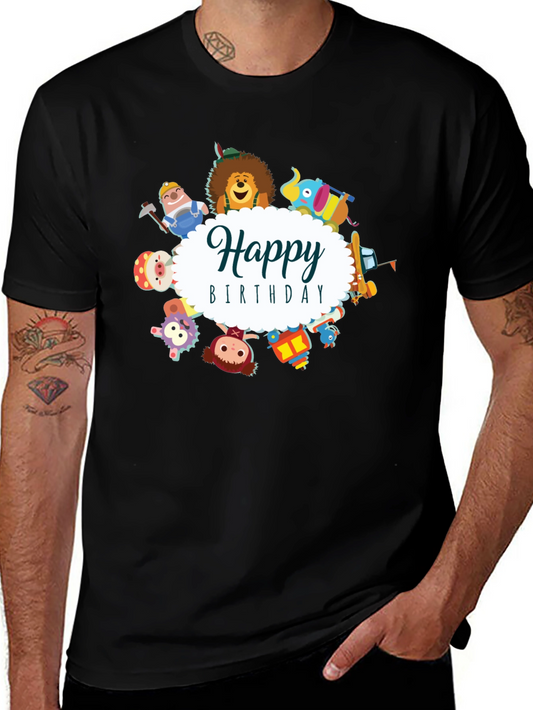 Happy Birthday Cartoon Character T-Shirt
