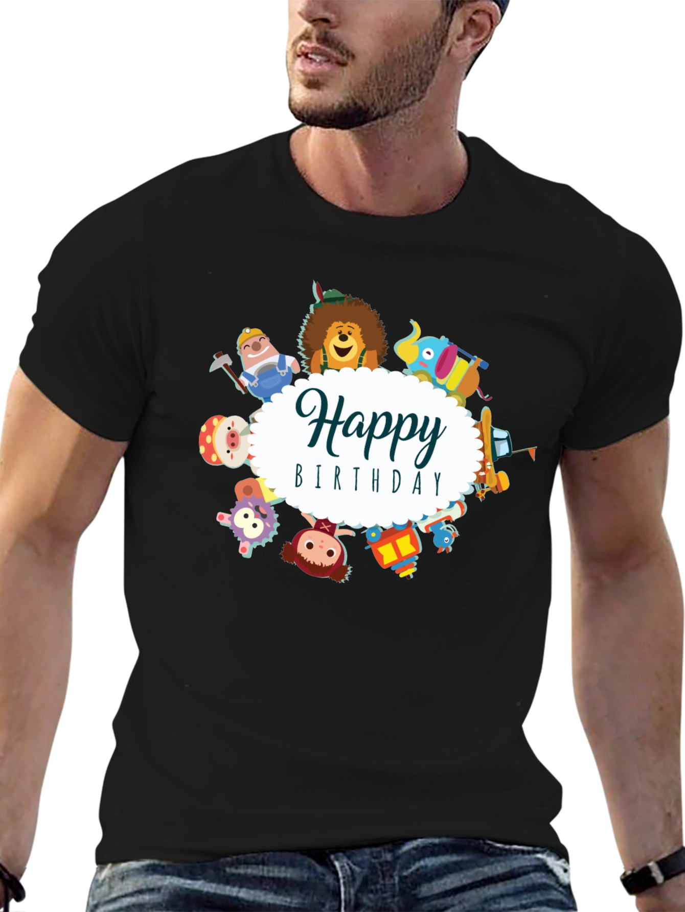 Happy Birthday Cartoon Character T-Shirt