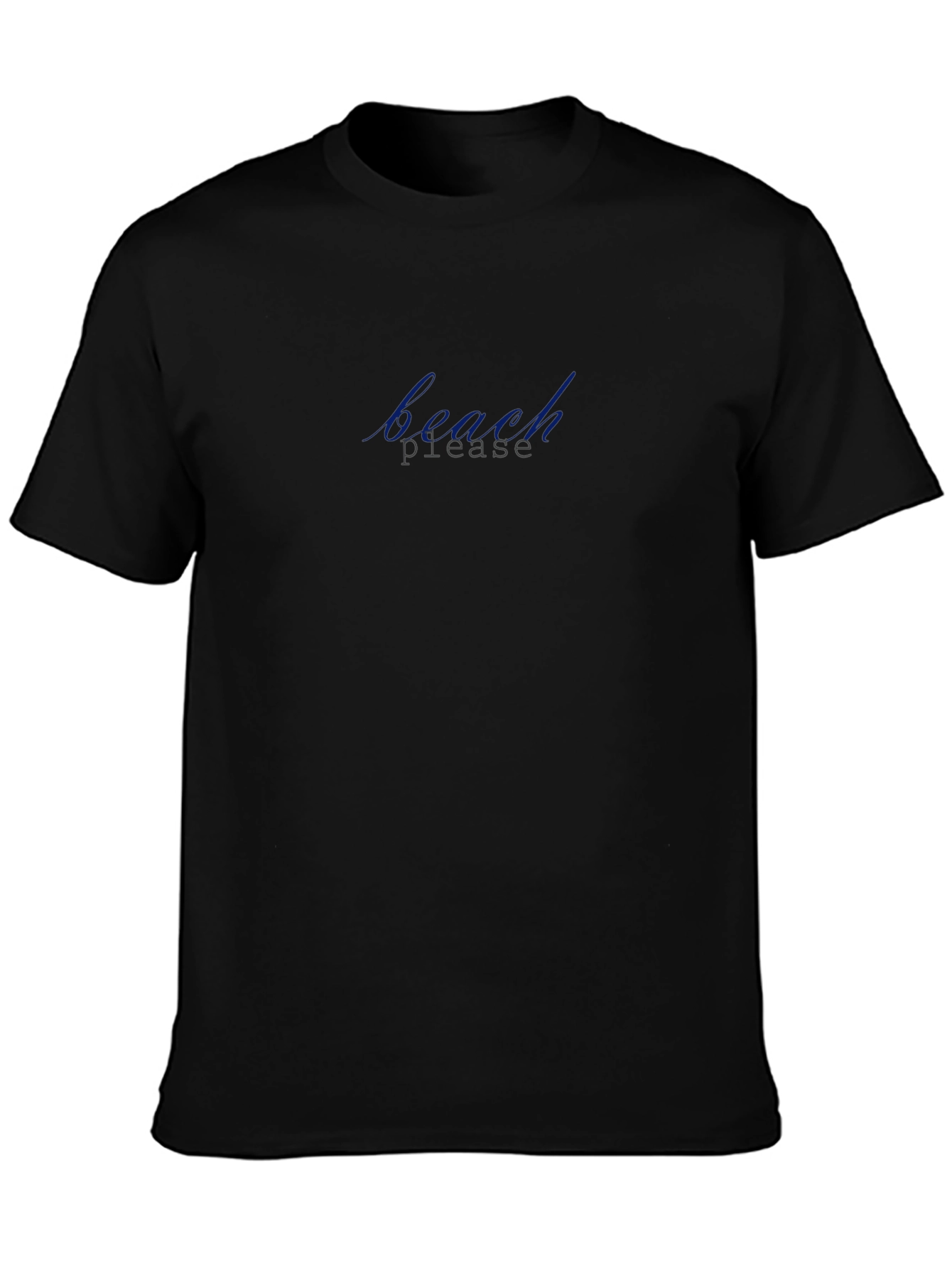 Beach Please Black Crew Neck Tee