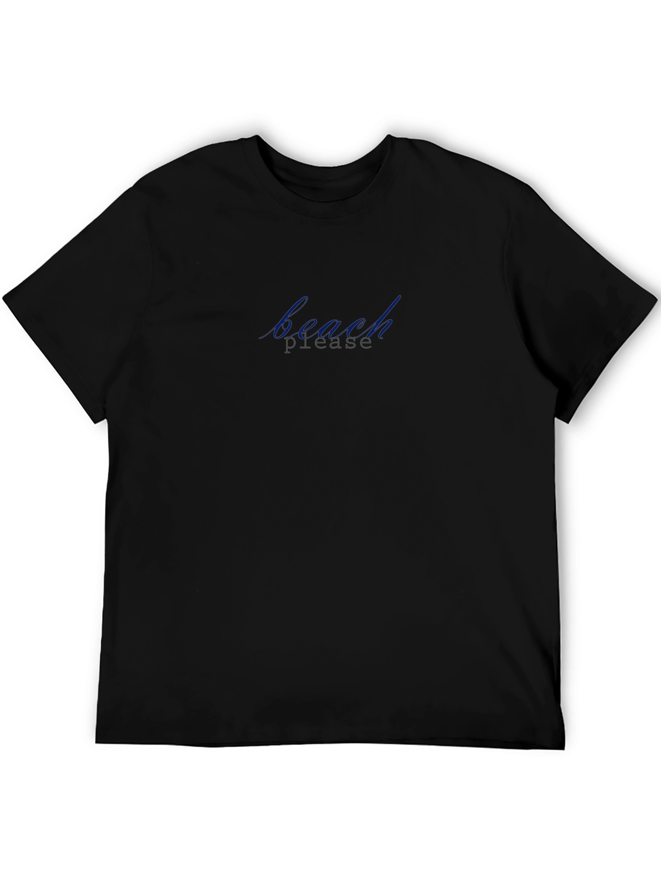 Beach Please Black Crew Neck Tee