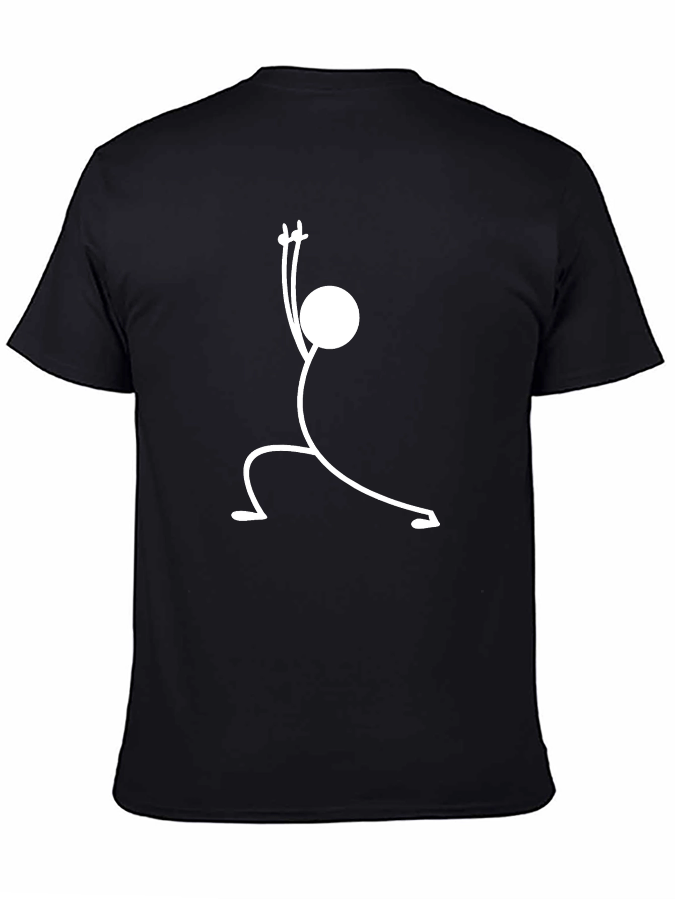 Yoga Pose Graphic Tee - Black Cotton T-Shirt
