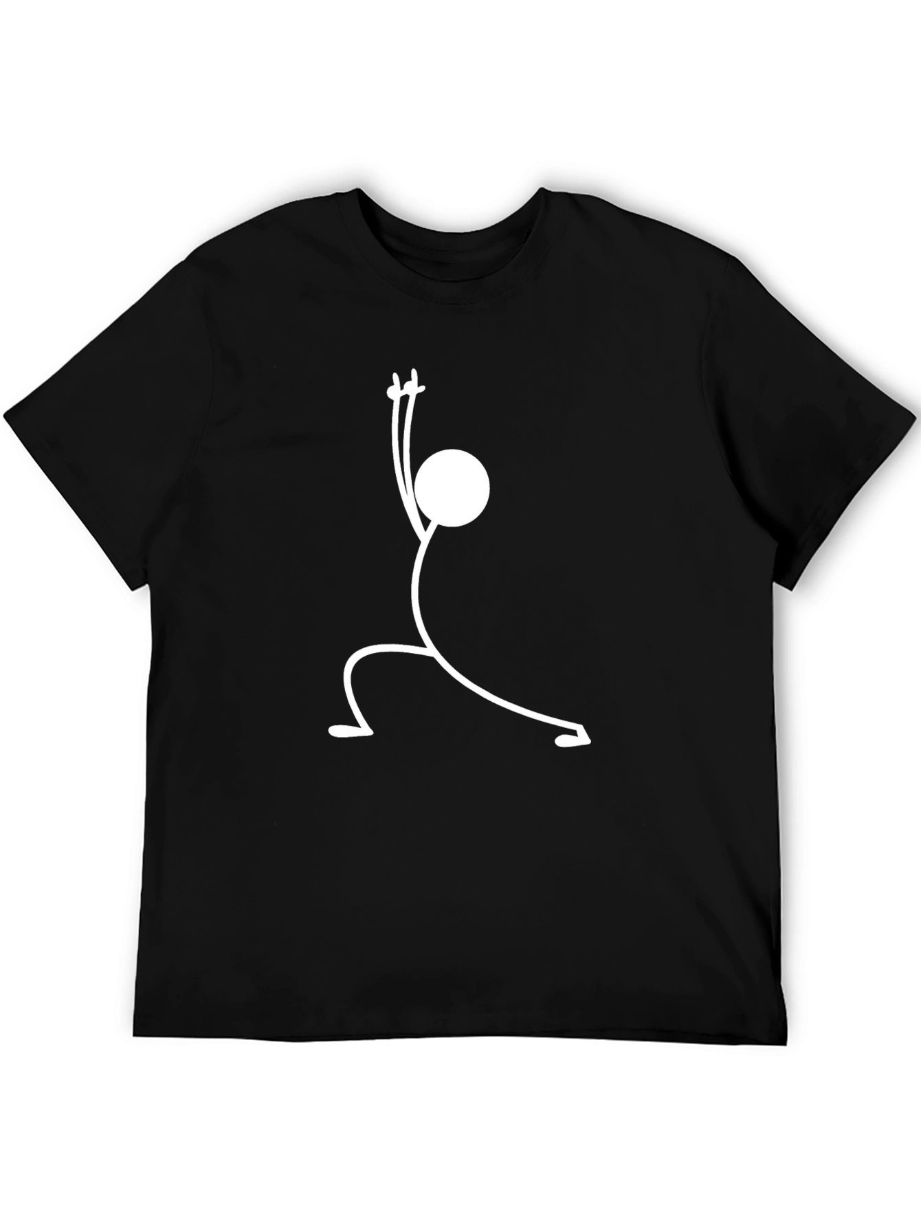 Yoga Pose Graphic Tee - Black Cotton T-Shirt