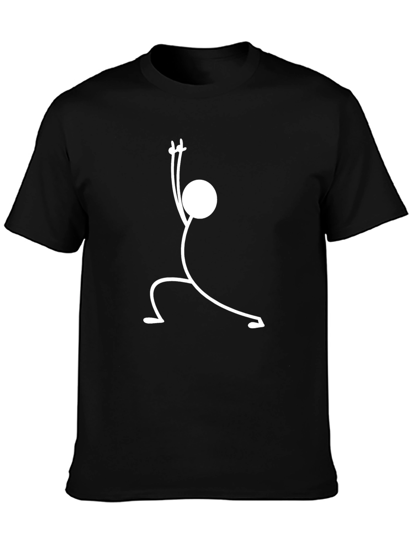 Yoga Pose Graphic Tee - Black Cotton T-Shirt