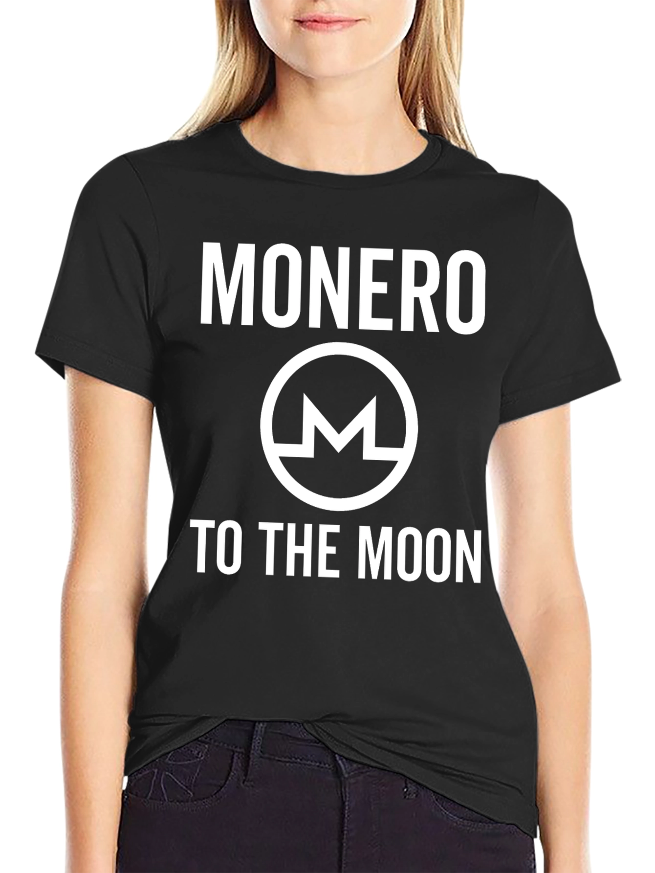 Monero To The Moon Graphic Tee - Black
