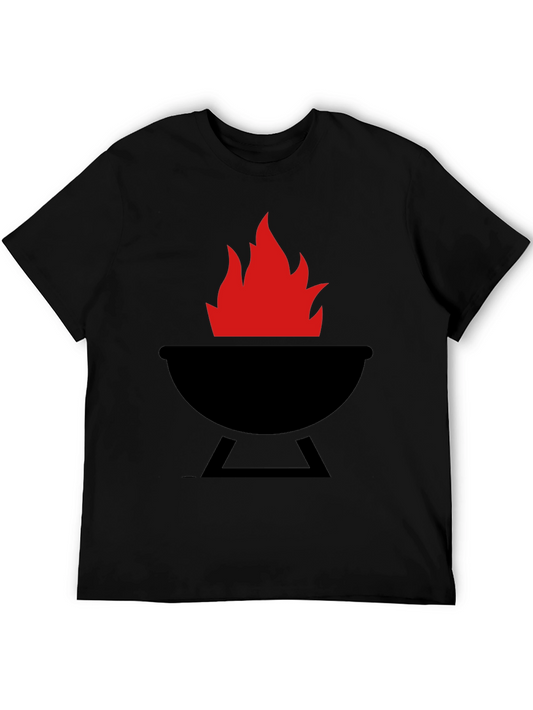 BBQ Grill & Flames Graphic T-Shirt