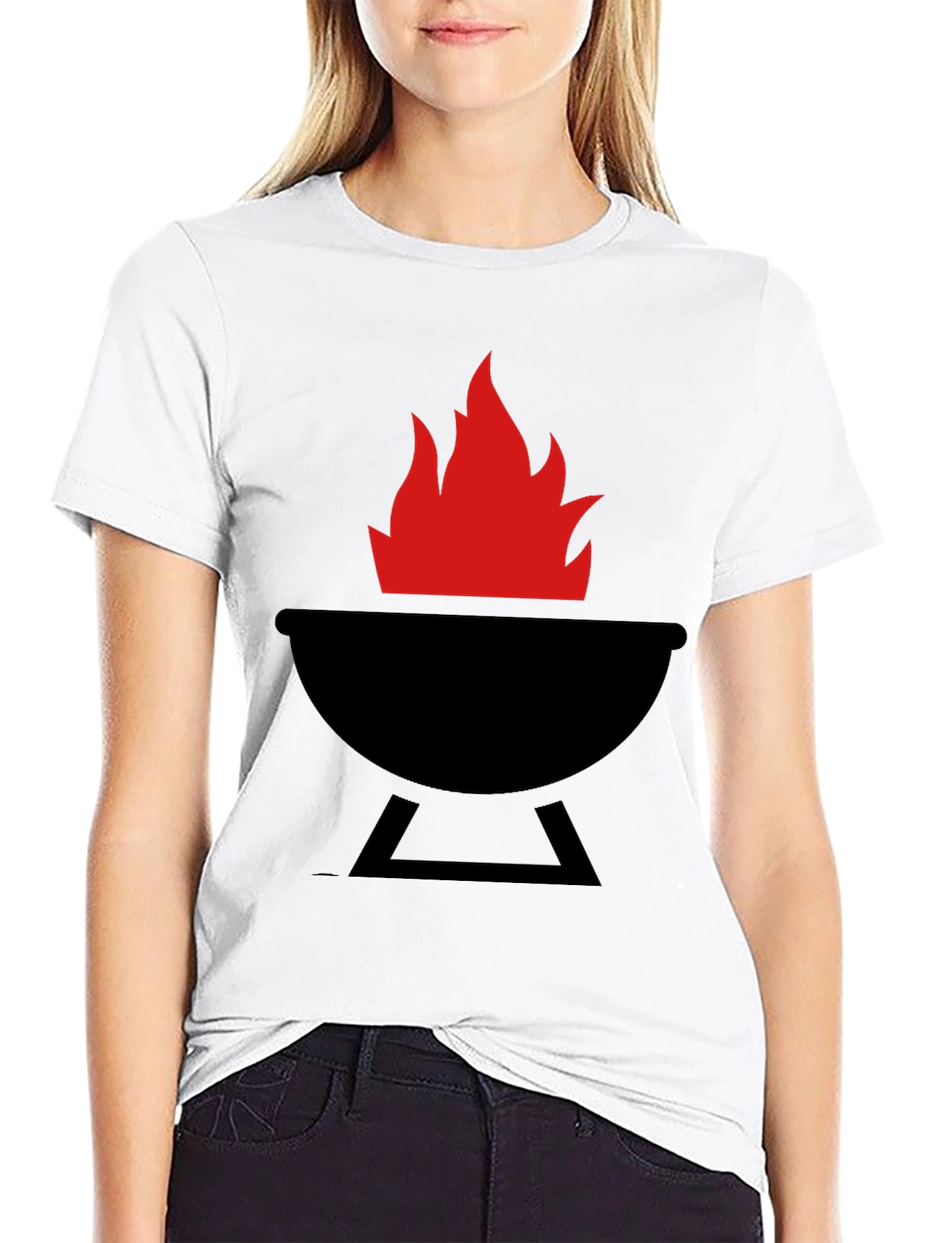 BBQ Grill & Flames Graphic T-Shirt