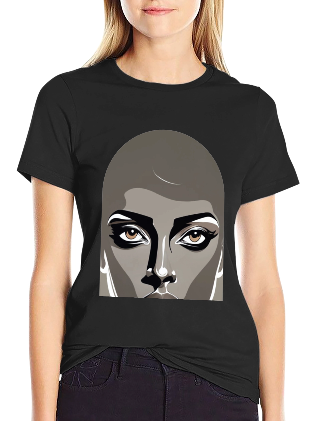 Unique Graphic Tee - Bold Face Design
