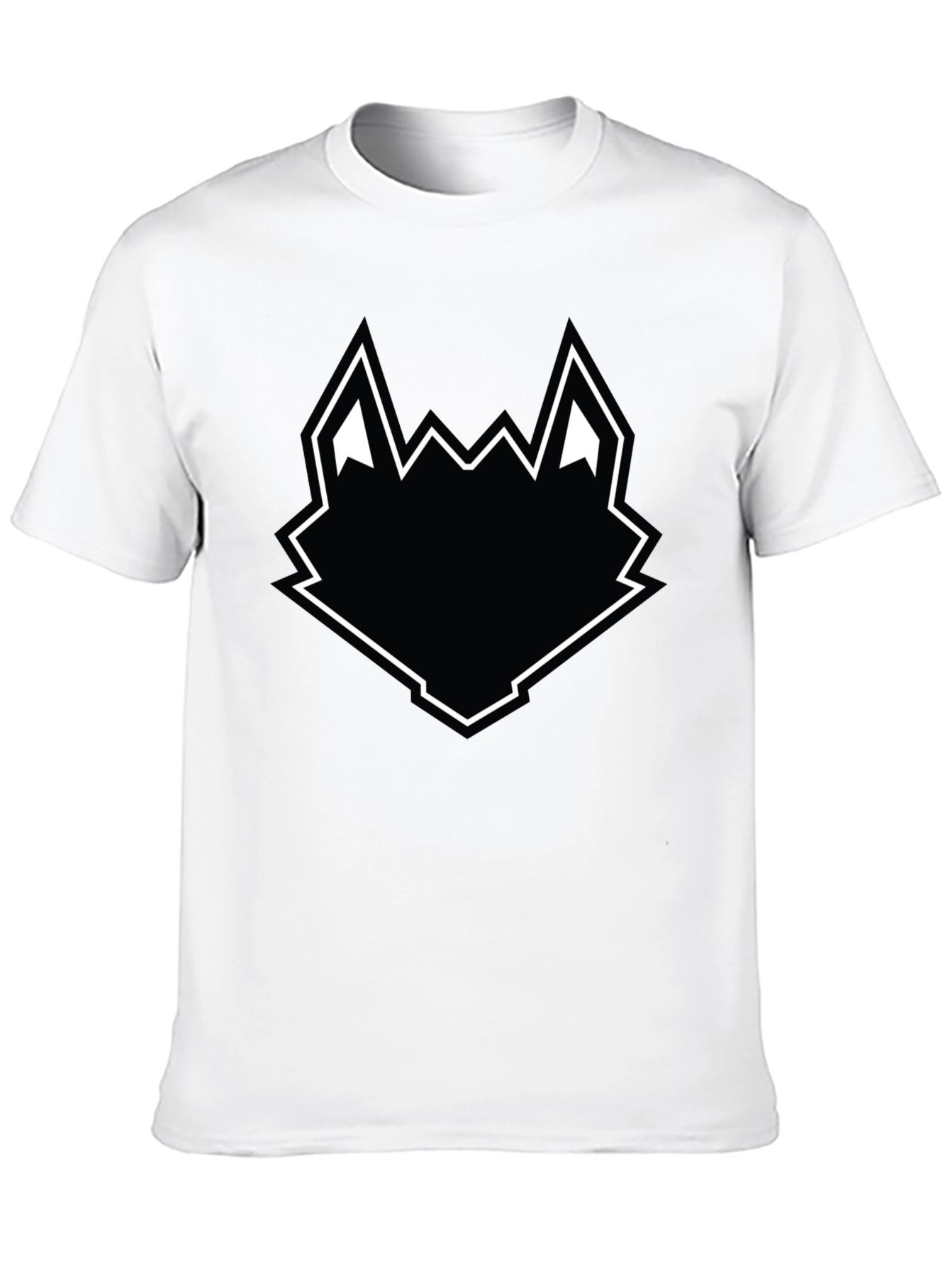 Black Wolf Head Graphic Tee - Mens Casual T-Shirt