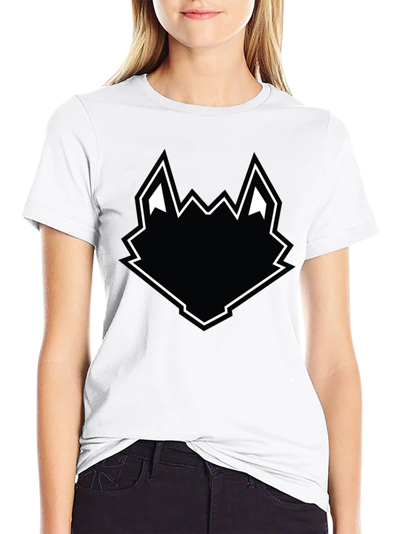 Black Wolf Head Graphic Tee - Mens Casual T-Shirt