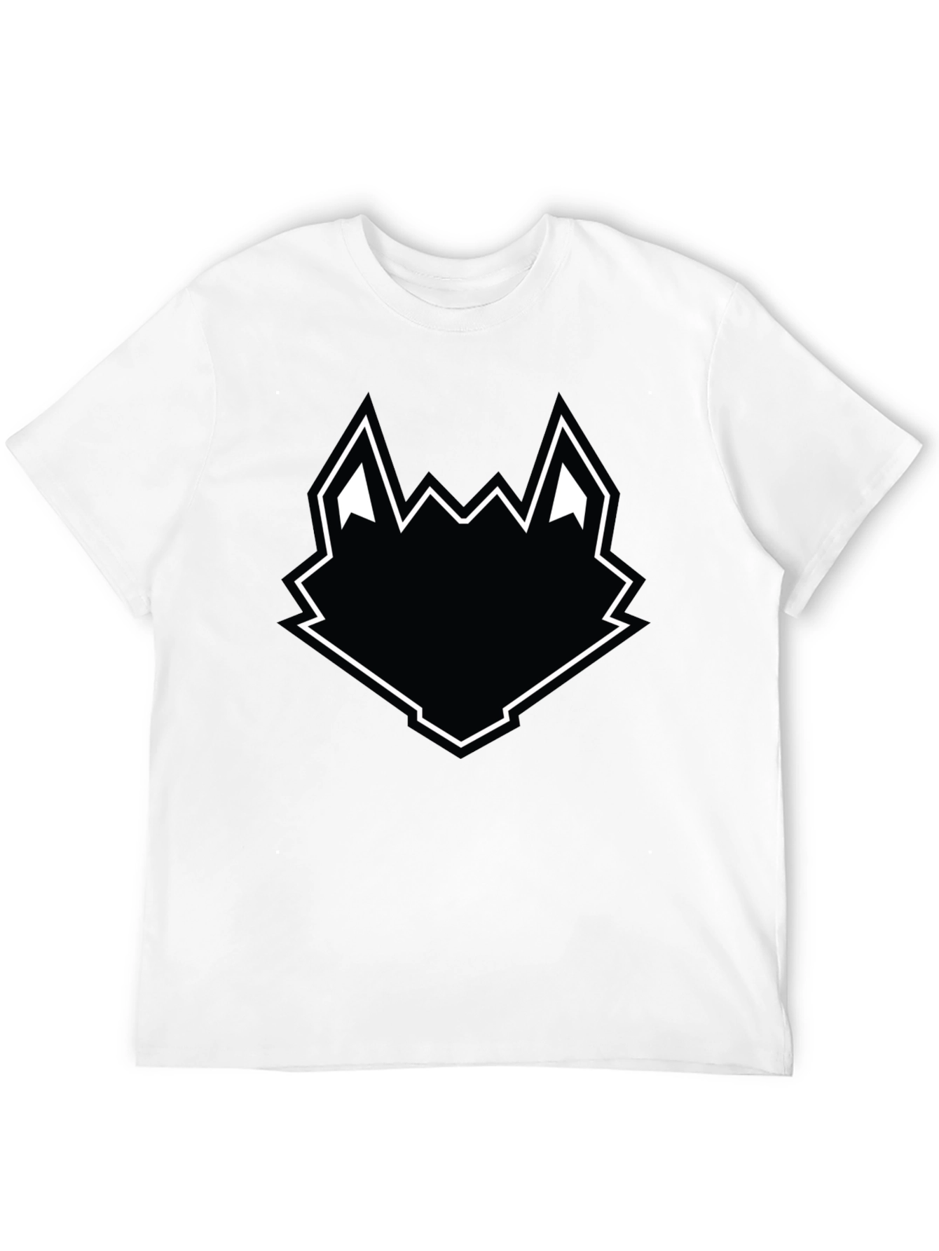 Black Wolf Head Graphic Tee - Mens Casual T-Shirt