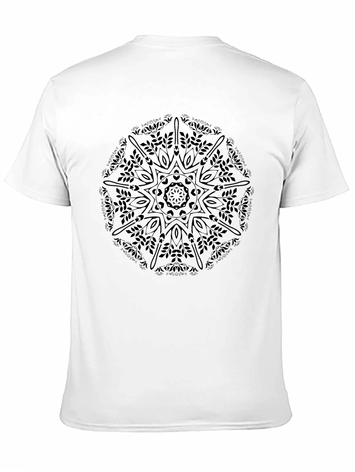 Mens Black Mandala Print T-Shirt
