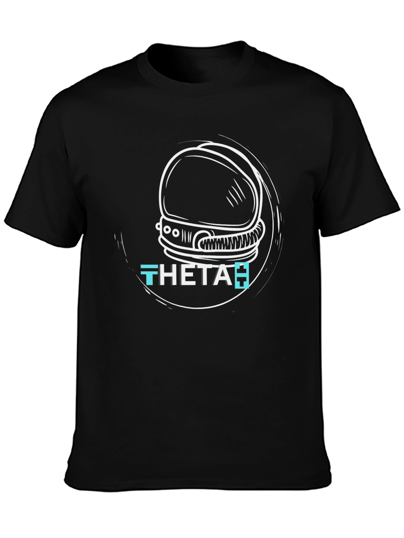 Astronaut Helmet Graphic T-Shirt - Black