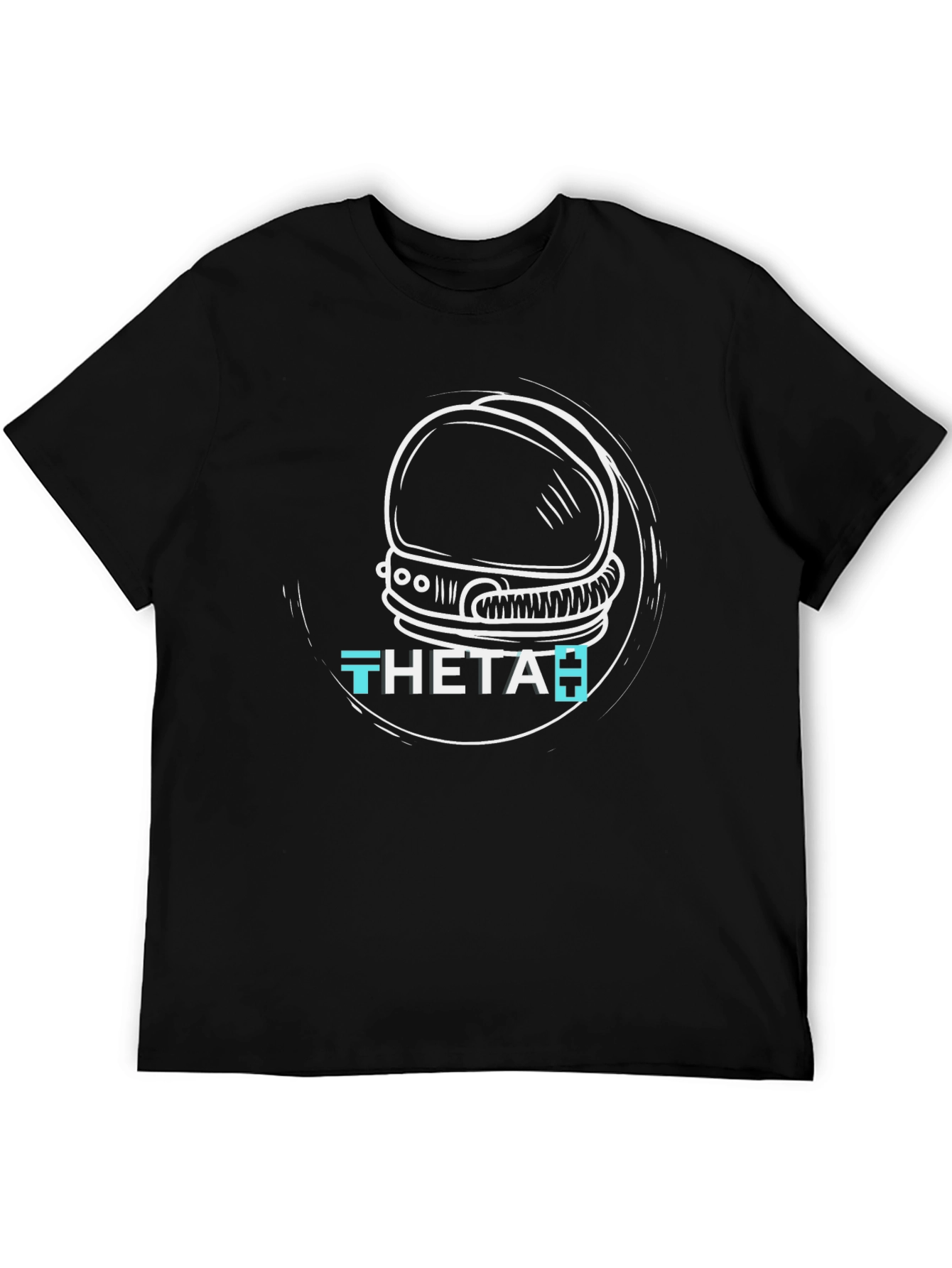Astronaut Helmet Graphic T-Shirt - Black