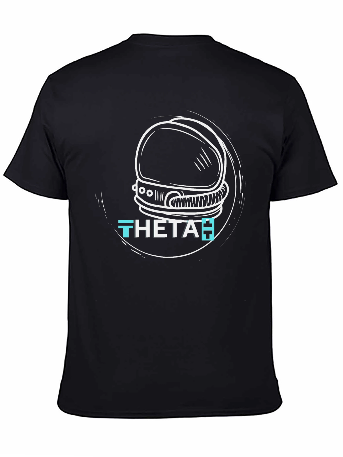 Astronaut Helmet Graphic T-Shirt - Black