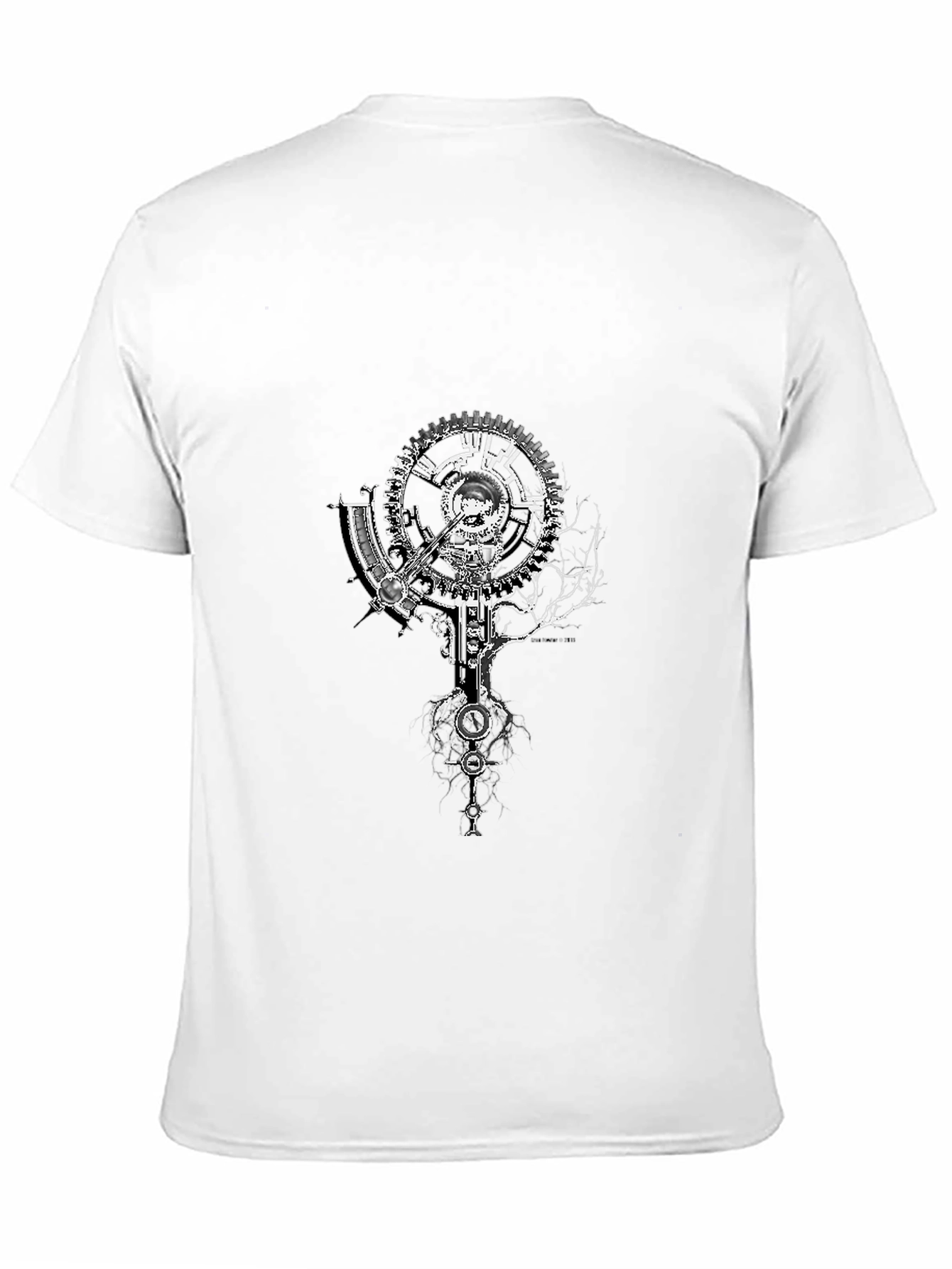 Steampunk Gearwork Graphic Tee - Black Cotton T-Shirt