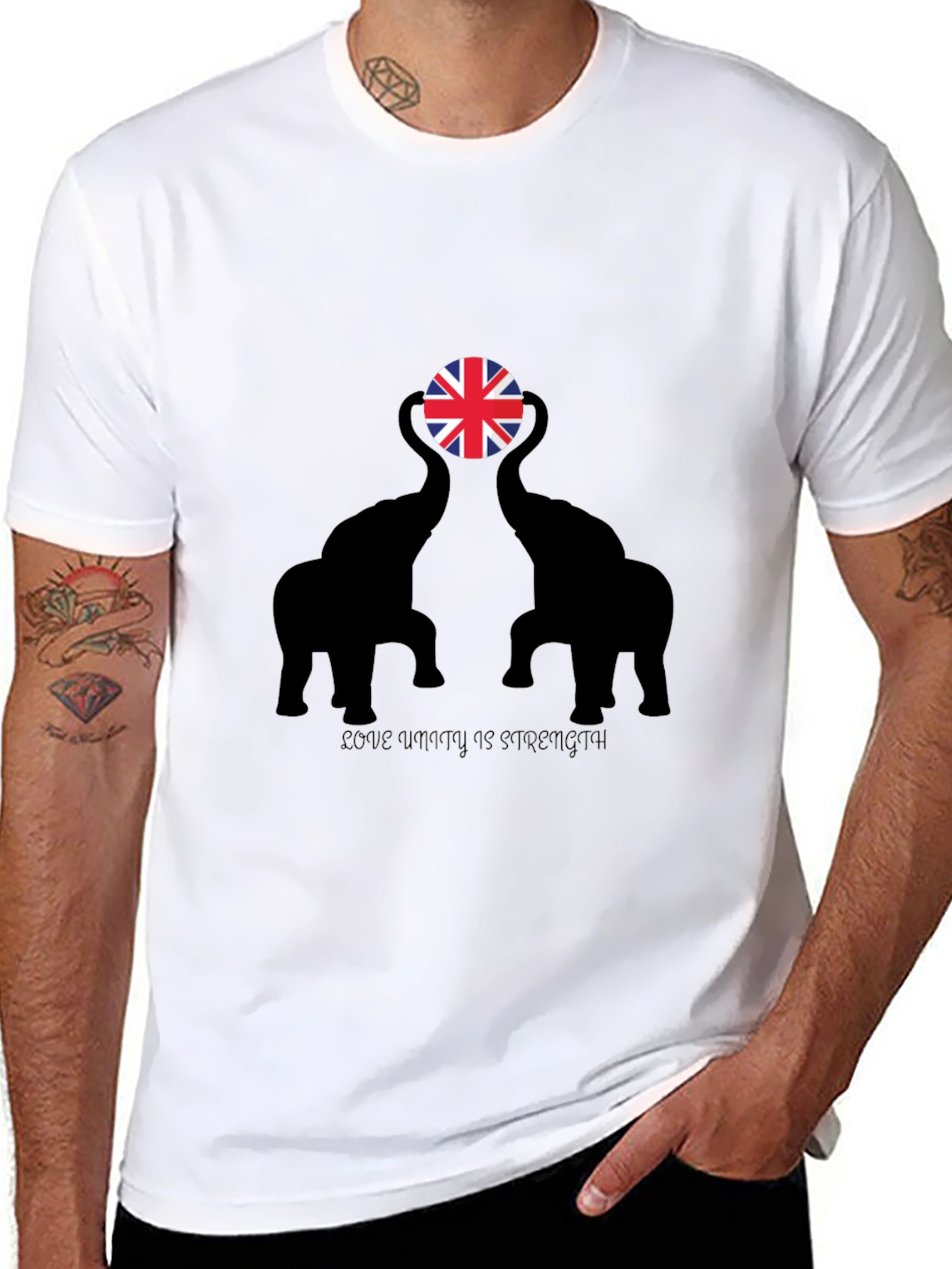 Elephant UK Flag Graphic Tee - Unity Strength Love