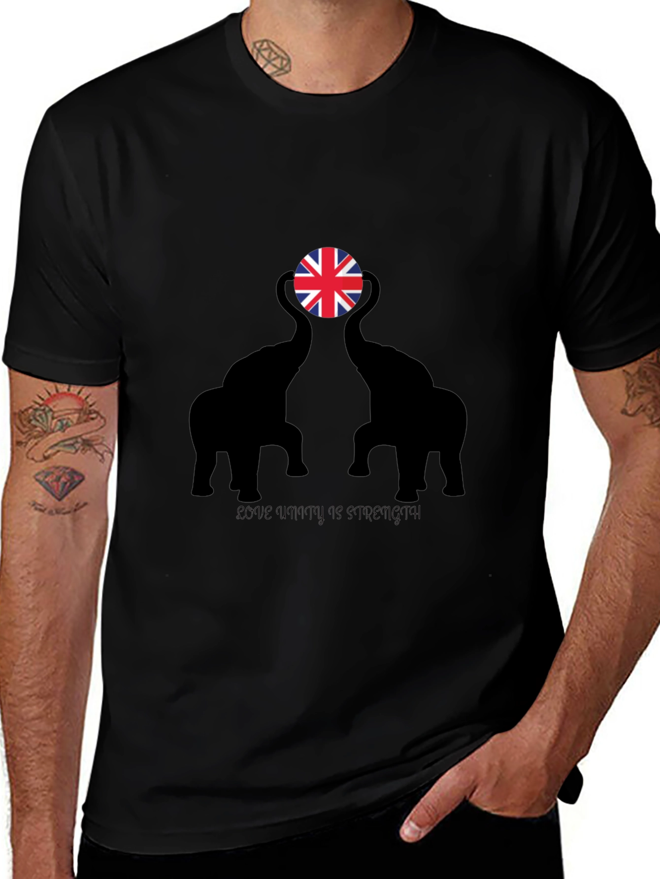 Elephant UK Flag Graphic Tee - Unity Strength Love