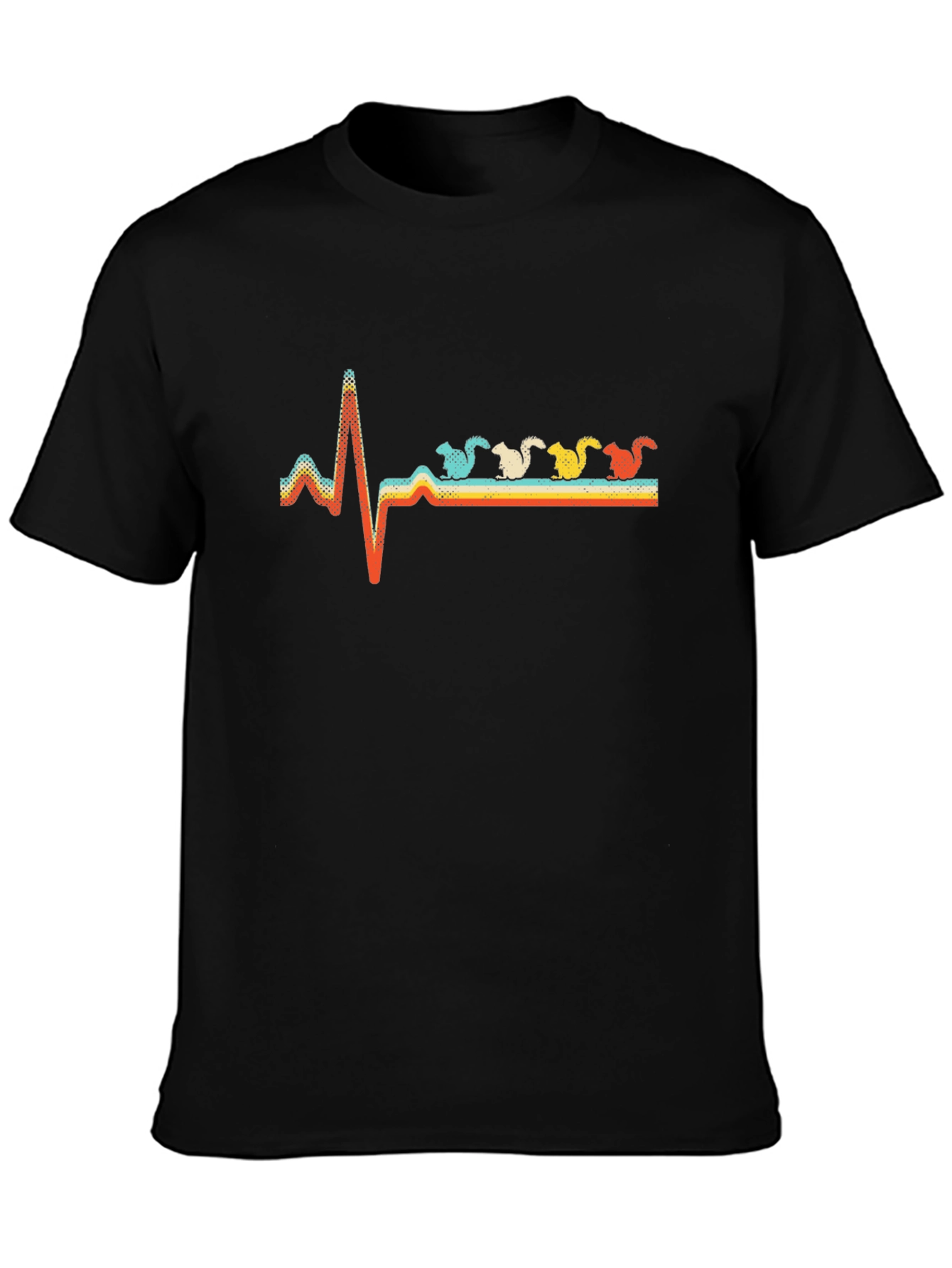 Retro Squirrel Heartbeat T-Shirt - Unique Design