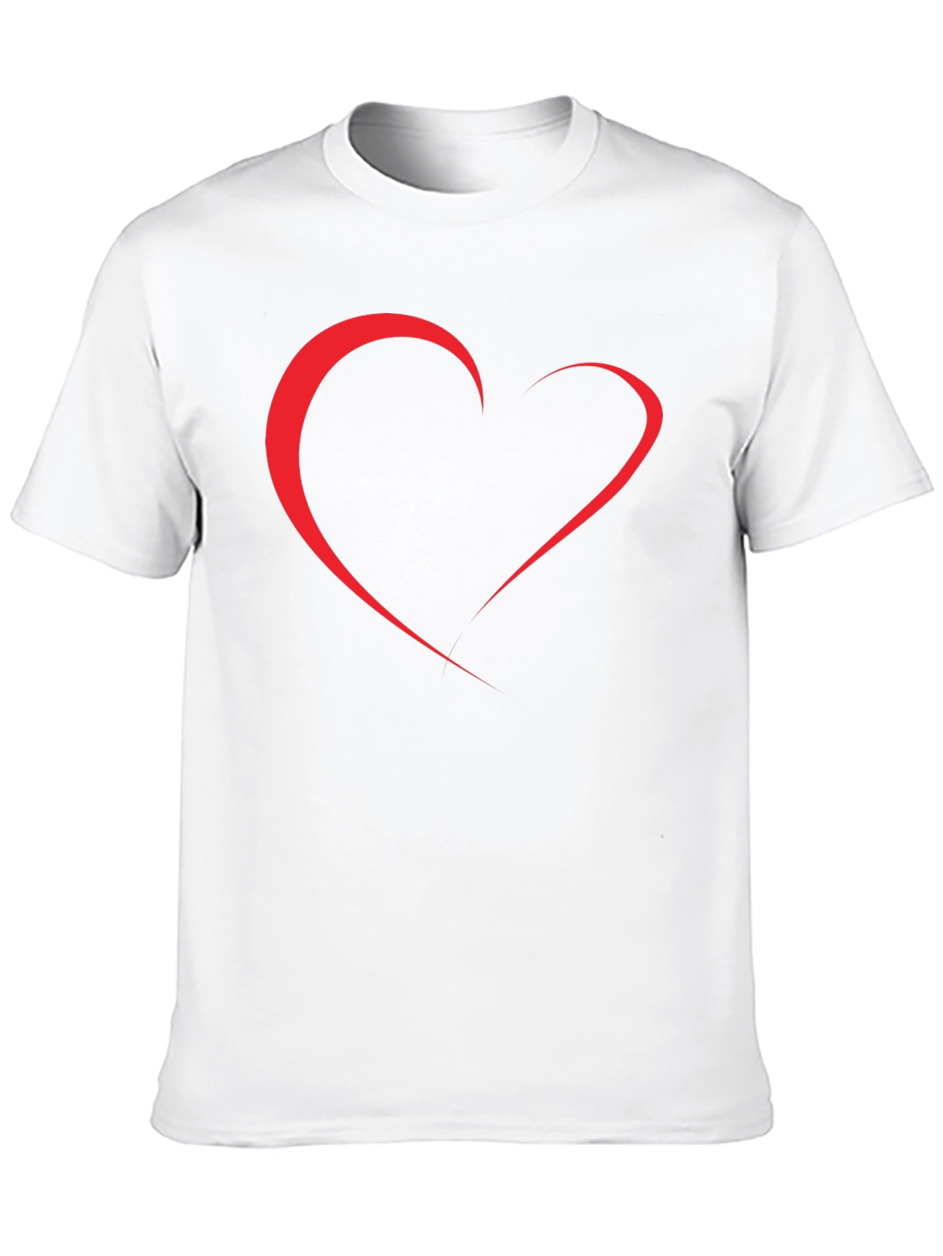 Heart Line Art Black T-Shirt