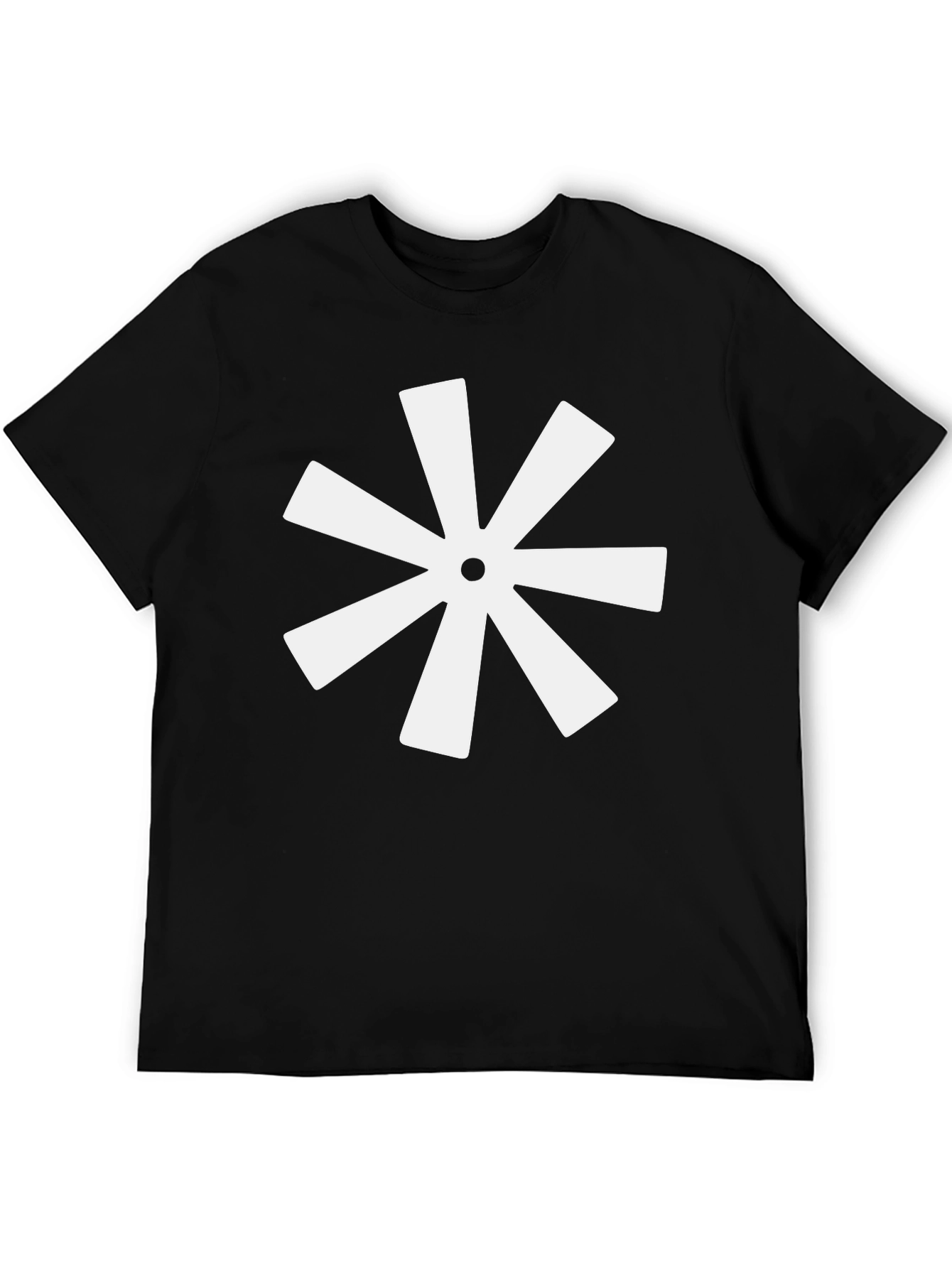 Asterisk Flower Graphic Tee - Modern Black T-Shirt