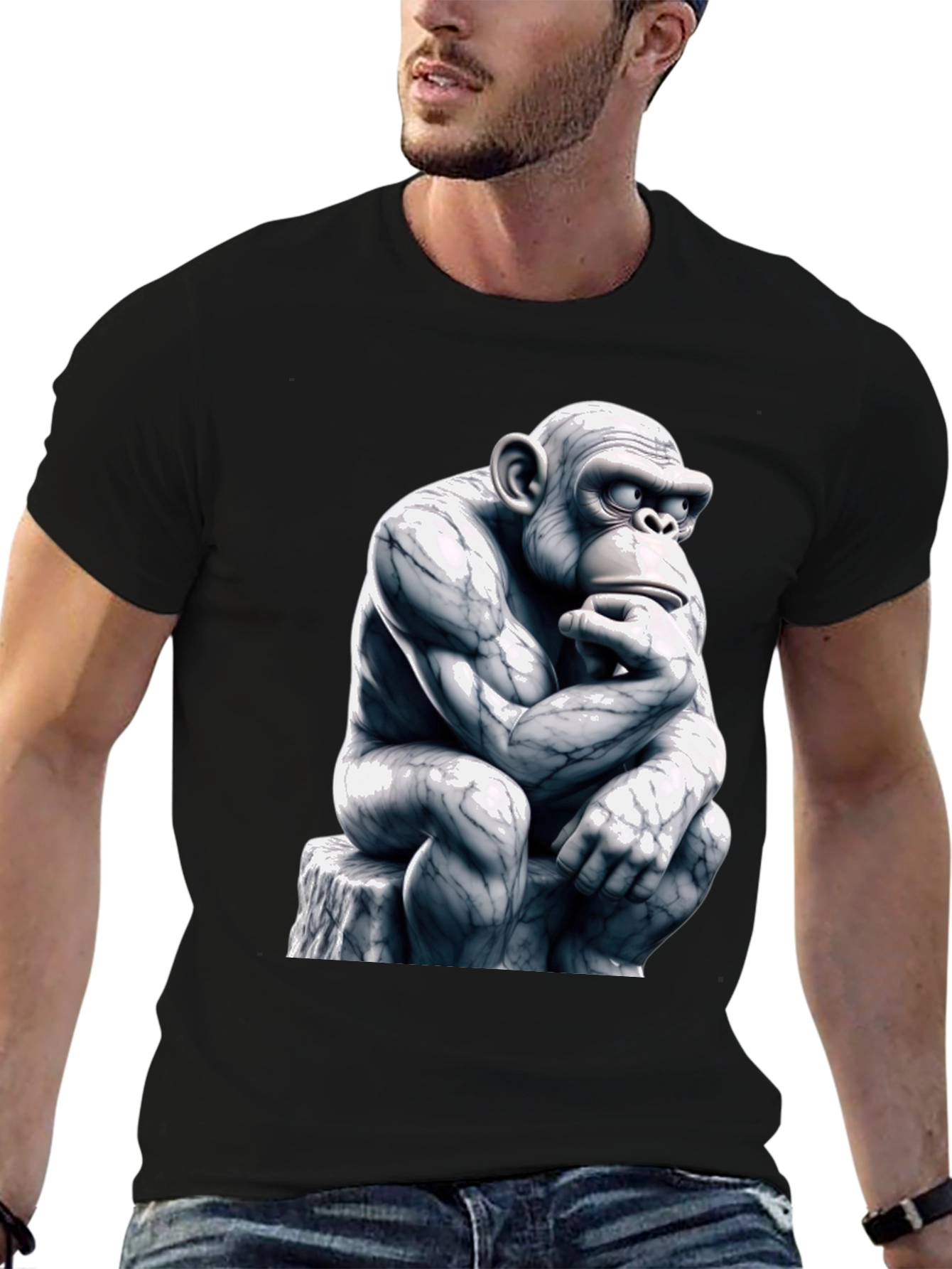 Thinking Monkey Graphic Tee - Black