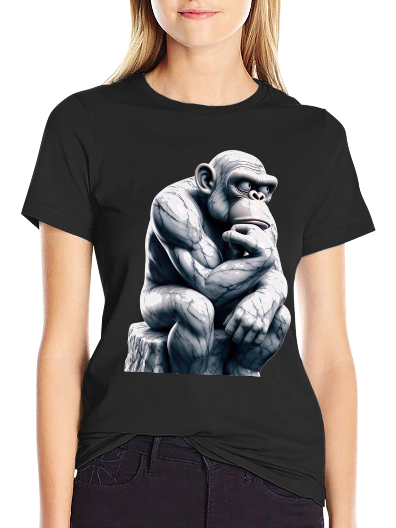 Thinking Monkey Graphic Tee - Black