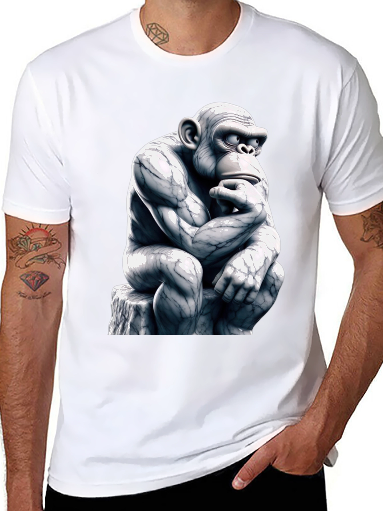 Thinking Monkey Graphic Tee - Black